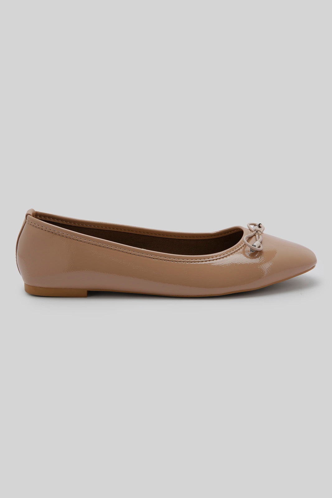 Redtag-Taupe-Patent-Ballerina-Category:Shoes,-Colour:Taupe,-Deals:New-In,-Filter:Women's-Footwear,-New-In-Women-FOO,-Non-Sale,-Section:Women,-W22B,-Women-Shoes-Women's-