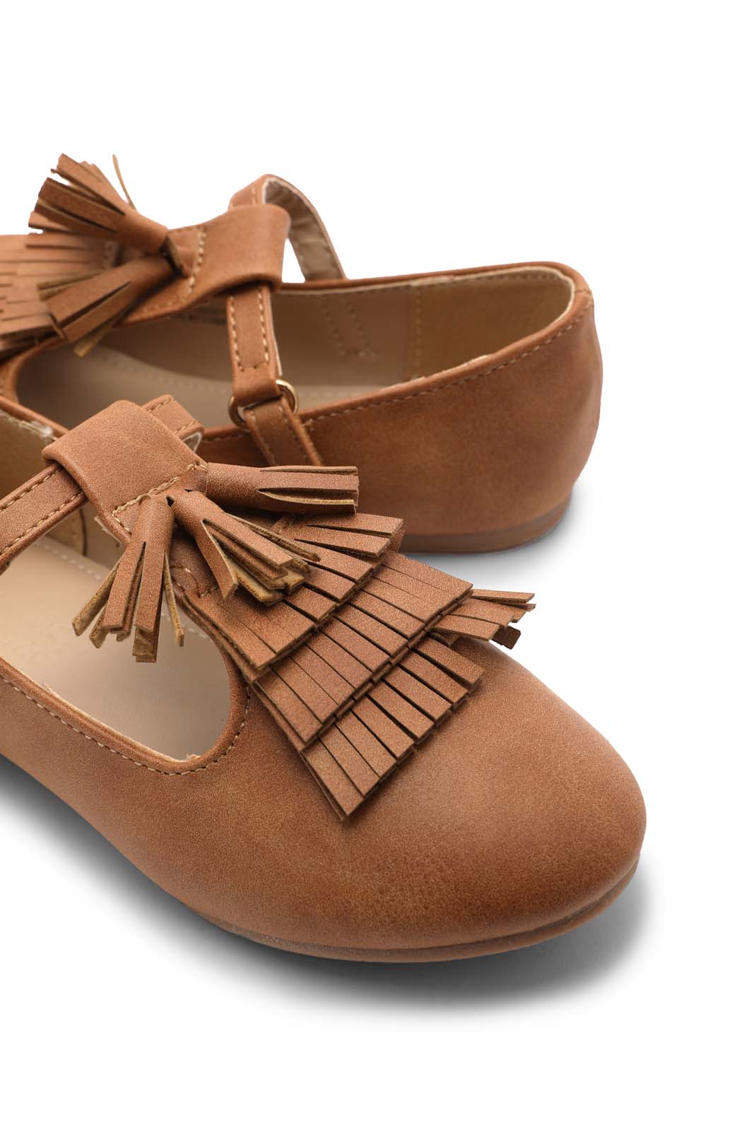 Redtag-Brown-Tassel-Ballerina-Category:Shoes,-Colour:Brown,-Deals:New-In,-Dept:Girls,-Filter:Girls-Footwear-(3-to-5-Yrs),-GIR-Shoes,-New-In-GIR-FOO,-Non-Sale,-S23A,-Section:Girls-(0-to-14Yrs)-Girls-