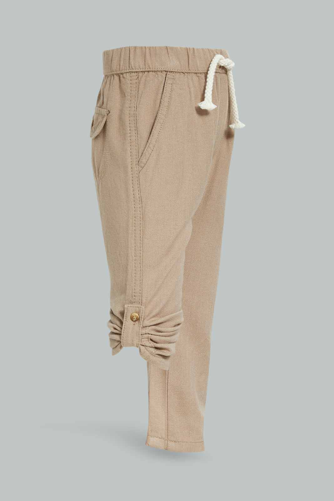 Redtag-Rattan-Linen-Trouser-Category:Trousers,-Colour:Mustard,-Deals:New-In,-Dept:Boys,-Filter:Infant-Boys-(3-to-24-Mths),-INB-Trousers,-New-In-INB-APL,-Non-Sale,-Section:Boys-(0-to-14Yrs),-W22O-Infant-Boys-3 to 24 Months