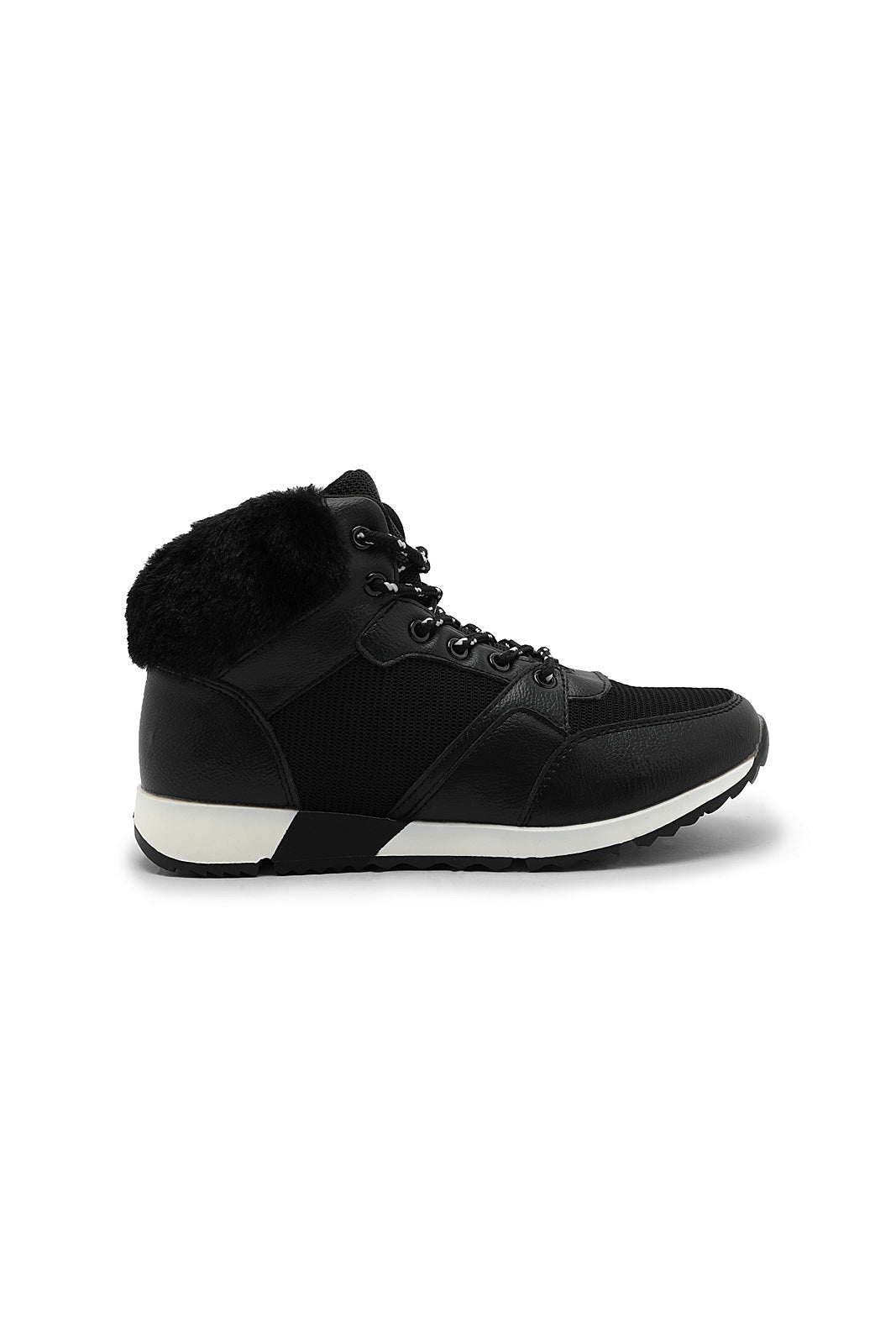Redtag-Black-Faux-Fur-High-Top-Sneaker-Category:Trainers,-Colour:Black,-Deals:New-In,-Dept:Girls,-Filter:Girls-Footwear-(5-to-14-Yrs),-GSR-Trainers,-New-In-GSR-FOO,-Non-Sale,-S23A,-Section:Girls-(0-to-14Yrs)-Senior-Girls-5 to 14 Years