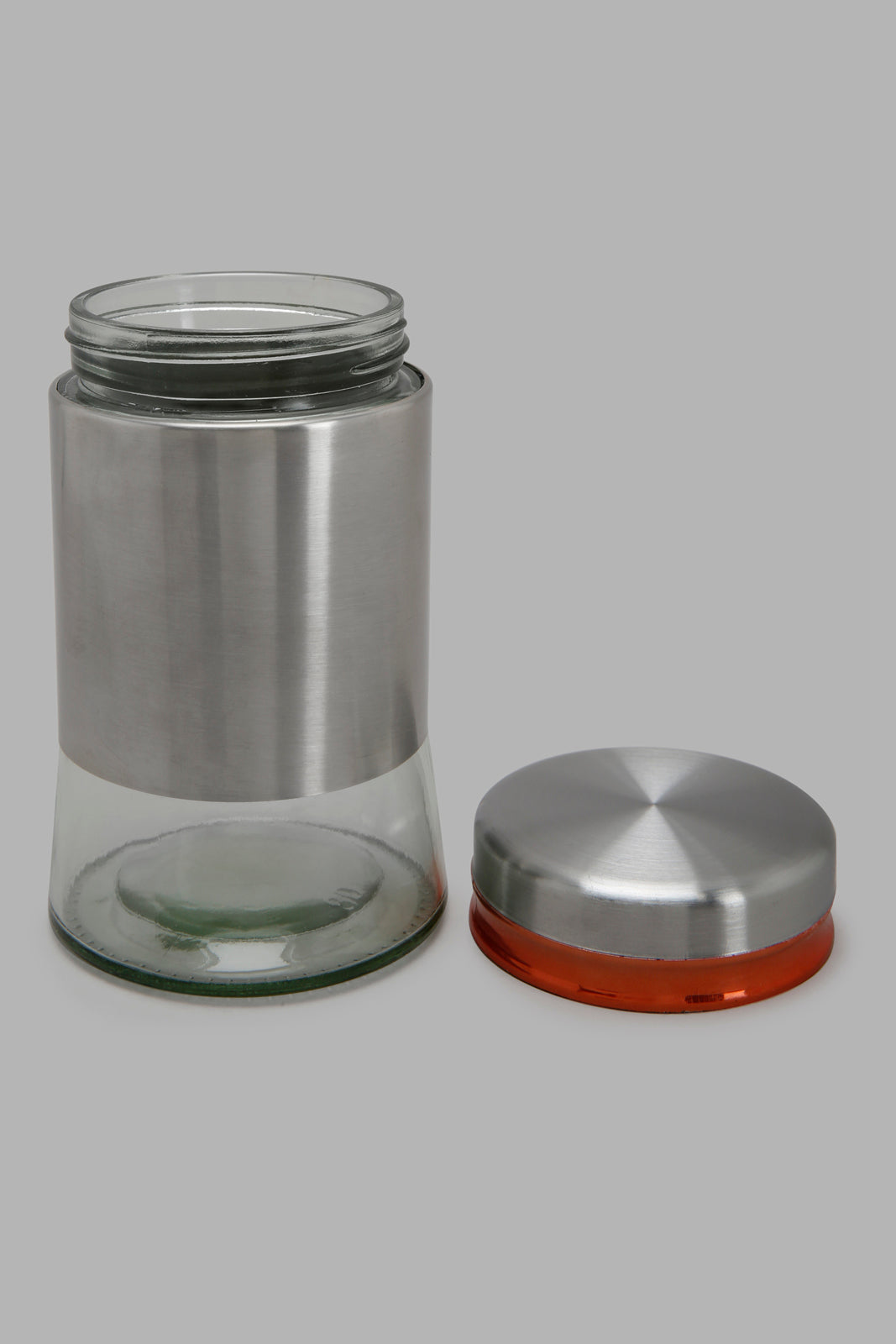 Redtag-Silver-Glass-Storage-Jar-(Medium)-Category:0,-Colour:Silver,-Deals:New-In,-Filter:Home-Dining,-HMW-DIN-Storage,-New-In-HMW-DIN,-Non-Sale,-Section:Homewares,-W22A-Home-Dining-