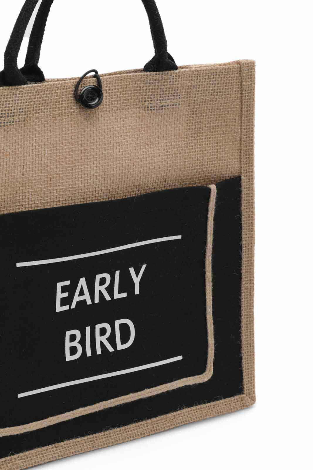 Redtag-Beige/Black-Jute-Shopping-Bag-With-Pocket-Category:Bags,-Colour:Multicolour,-Dept:Home,-Filter:Travel-Accessories,-LUG-Bags,-New-In,-New-In-LUG-ACC,-Non-Sale,-S23A,-Section:Homewares-Travel-Accessories-