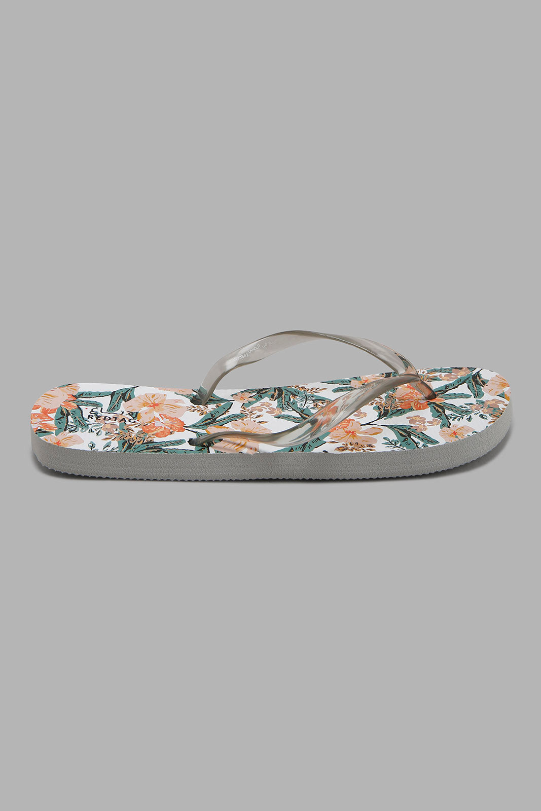 Redtag-White-Floral-Print-Flip-Flop-Category:Flip-Flops,-Colour:White,-Deals:New-In,-Filter:Women's-Footwear,-NDAY,-New-In-Women-FOO,-Non-Sale,-Section:Women,-W22B,-Women-Flip-Flops-Women's-