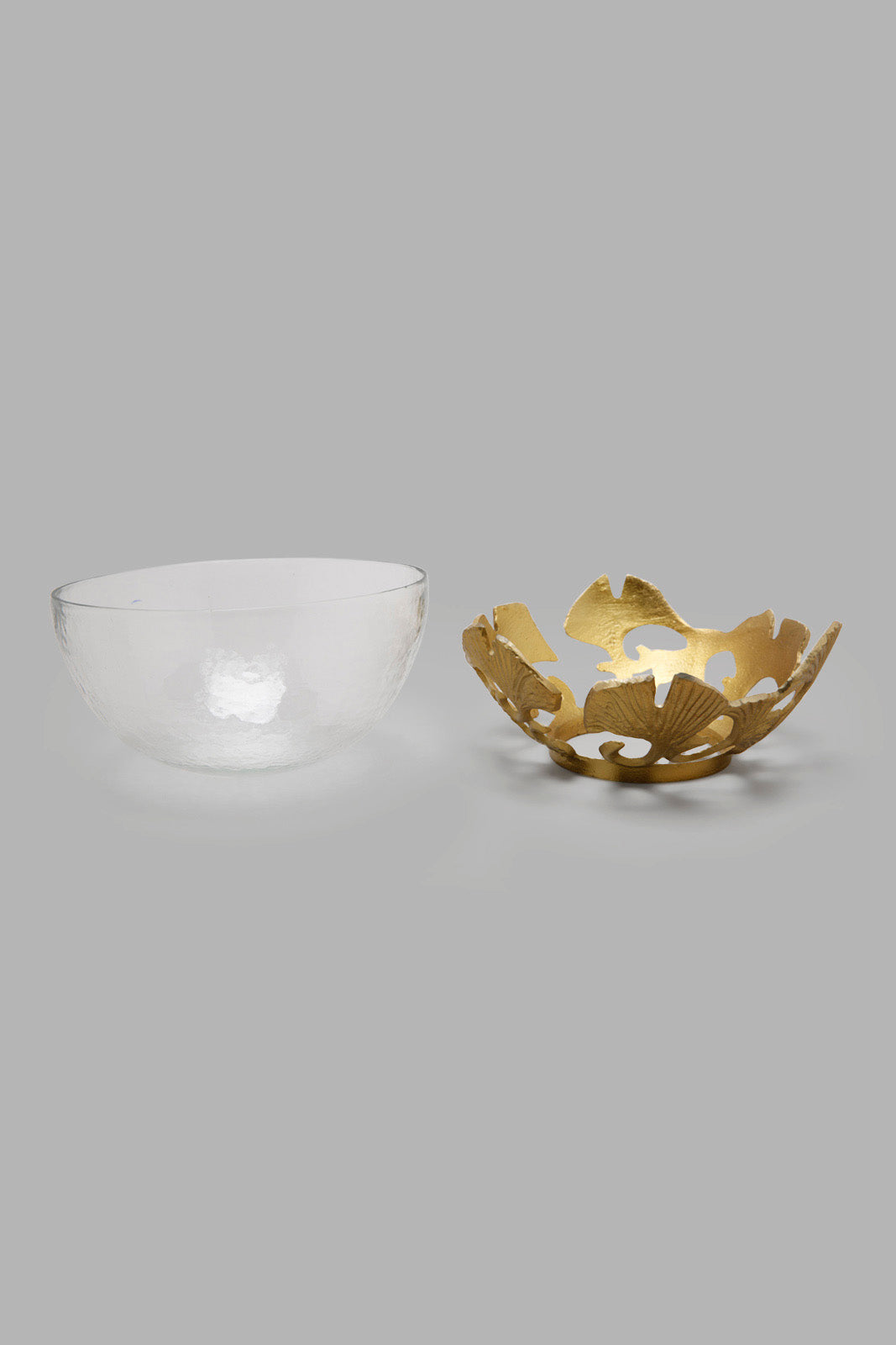 Redtag-Gold-Ginko-Glass-And-Metal-Bowl-Category:Bowls,-Colour:Gold,-Deals:New-In,-Dept:Home,-Filter:Home-Decor,-HMW-HOM-Decorative-Accessories,-New-In-HMW-HOM,-Non-Sale,-Section:Homewares,-W22B-Home-Decor-