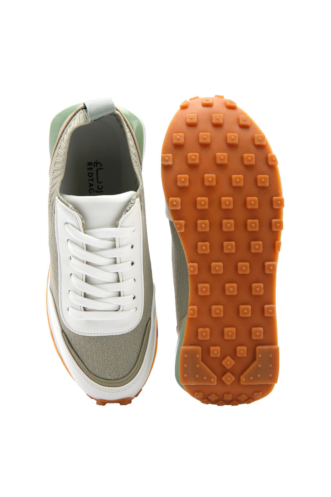 Redtag-Green-Lace-Up-Sneaker-Category:Trainers,-Colour:Green,-Deals:New-In,-Dept:Ladieswear,-Filter:Women's-Footwear,-New-In-Women-FOO,-Non-Sale,-Section:Women,-W22B,-Women-Trainers-Women's-