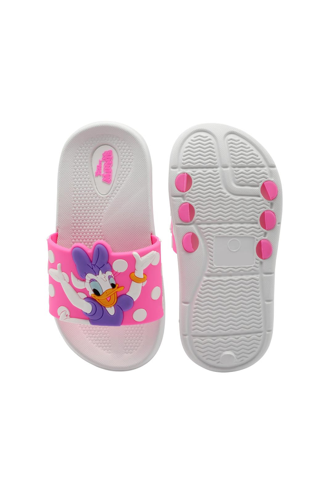 Redtag-White-Minnie-&-Daisy-Character-Slide-Category:Flip-Flops,-CHR,-Colour:White,-Deals:New-In,-Dept:Girls,-Filter:Girls-Footwear-(3-to-5-Yrs),-GIR-Flip-Flops,-New-In-GIR-FOO,-Non-Sale,-Section:Girls-(0-to-14Yrs),-W22B-Girls-3 to 5 Years