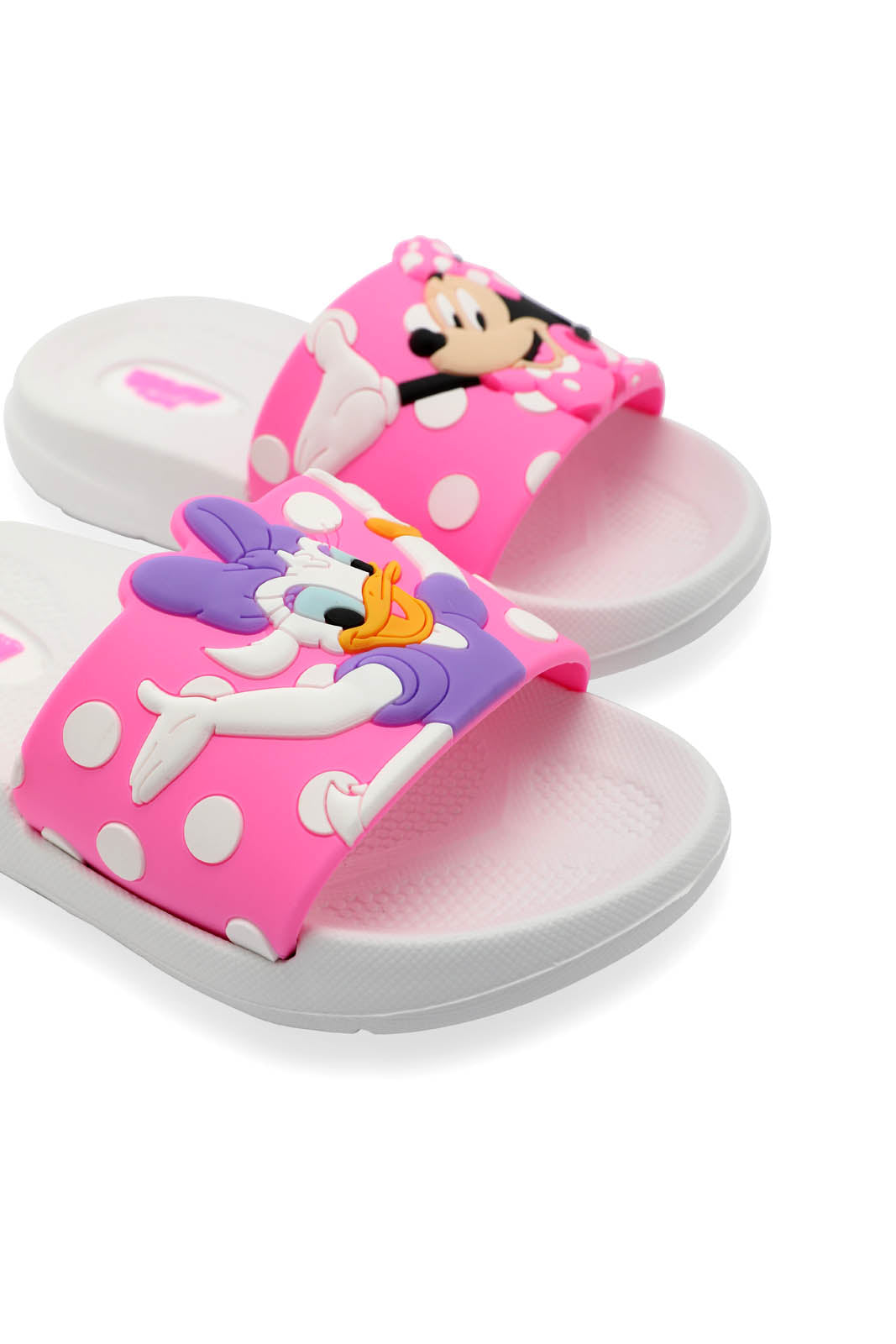 Redtag-White-Minnie-&-Daisy-Character-Slide-Category:Flip-Flops,-CHR,-Colour:White,-Deals:New-In,-Dept:Girls,-Filter:Girls-Footwear-(3-to-5-Yrs),-GIR-Flip-Flops,-New-In-GIR-FOO,-Non-Sale,-Section:Girls-(0-to-14Yrs),-W22B-Girls-3 to 5 Years