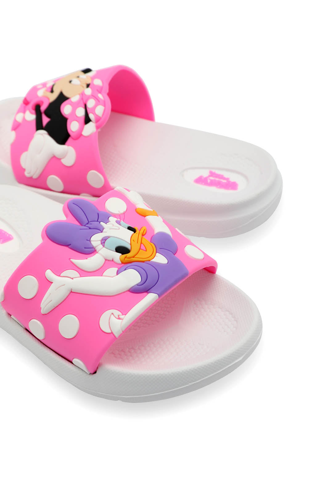 Redtag-White-Minnie-&-Daisy-Character-Slide-Category:Flip-Flops,-CHR,-Colour:White,-Deals:New-In,-Dept:Girls,-Filter:Girls-Footwear-(3-to-5-Yrs),-GIR-Flip-Flops,-New-In-GIR-FOO,-Non-Sale,-Section:Girls-(0-to-14Yrs),-W22B-Girls-3 to 5 Years