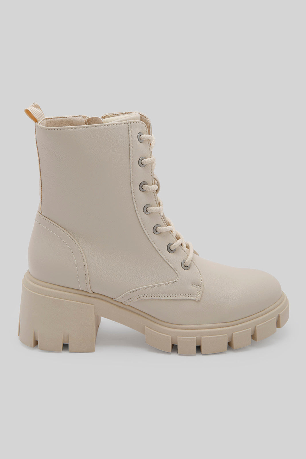 Redtag-Ivory-Lace-Up-Combat-Boot-Category:Boots,-Colour:Ivory,-Deals:New-In,-Dept:Ladieswear,-Filter:Women's-Footwear,-New-In-Women-FOO,-Non-Sale,-Section:Women,-W22B,-Women-Boots-Women's-