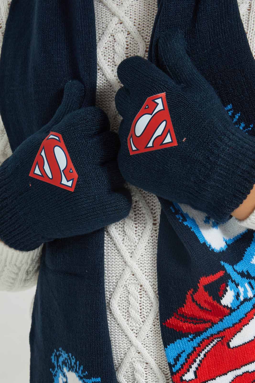 Redtag-Multi-Colour-Superman-Set-Of-3-Scarf-Set-BOY-Scarves,-Category:Scarves,-CHR,-Colour:Assorted,-Dept:Boys,-Filter:Boys-Accessories,-New-In,-New-In-BOY-ACC,-Non-Sale,-Section:Boys-(0-to-14Yrs),-W22B-Boys-