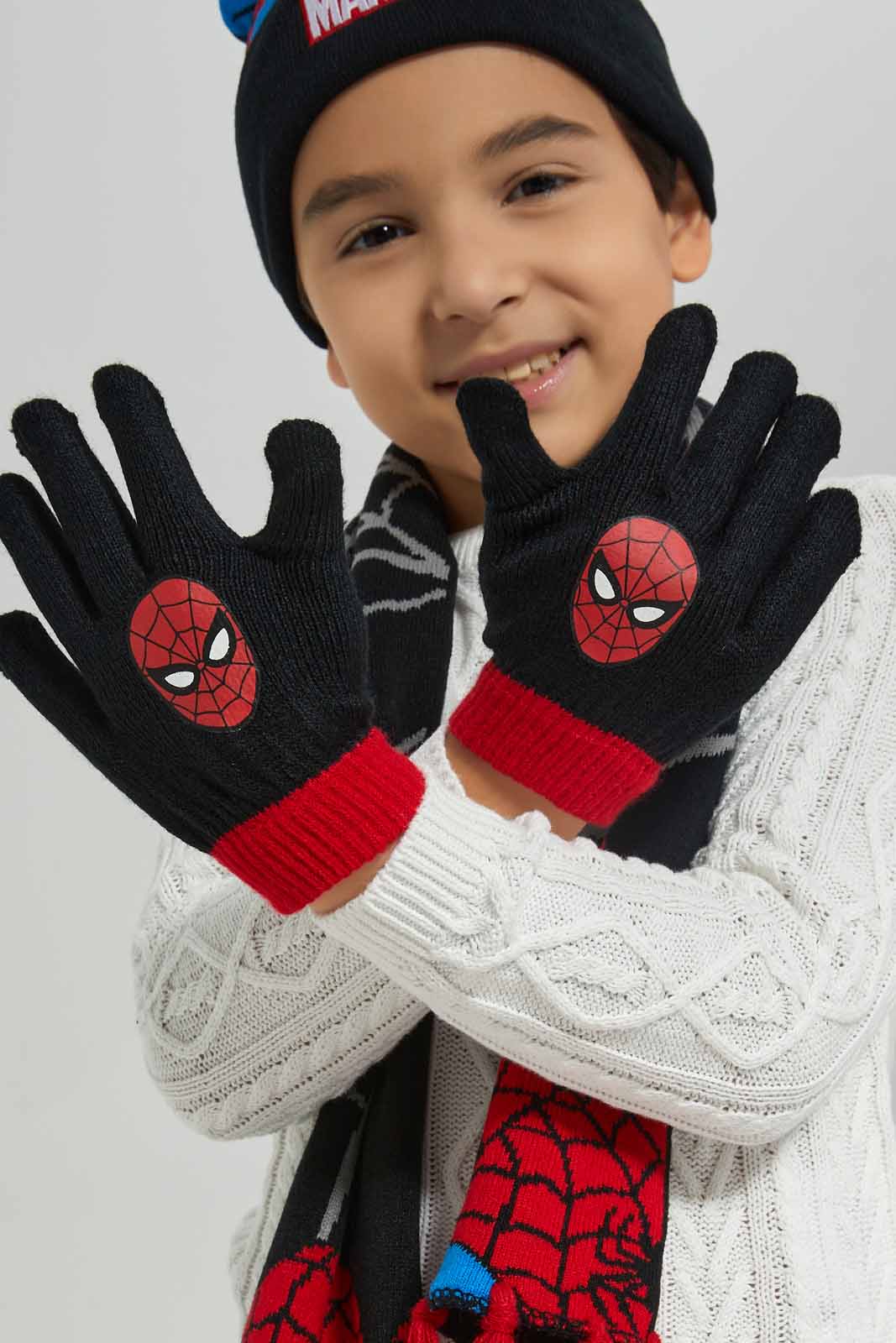 Redtag-Multi-Colour-Spide4Rman-Set-Of-3-Scarf-Set-BOY-Scarves,-Category:Scarves,-CHR,-Colour:Assorted,-Dept:Boys,-Filter:Boys-Accessories,-New-In,-New-In-BOY-ACC,-Non-Sale,-Section:Boys-(0-to-14Yrs),-W22B-Boys-