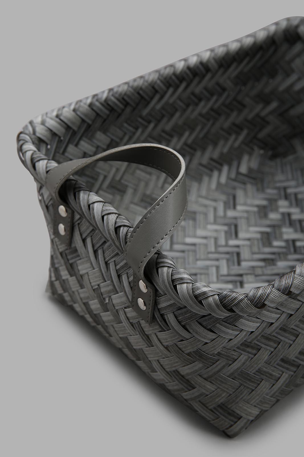 Redtag-Grey-Rectangle-Laundry-Basket-(Large)-Category:Laundry-Hampers,-Colour:Grey,-Deals:New-In,-Dept:Home,-Filter:Home-Bathroom,-HMW-BAC-Bath-Accessories,-New-In-HMW-BAC,-Non-Sale,-Section:Homewares,-W22B-Home-Bathroom-