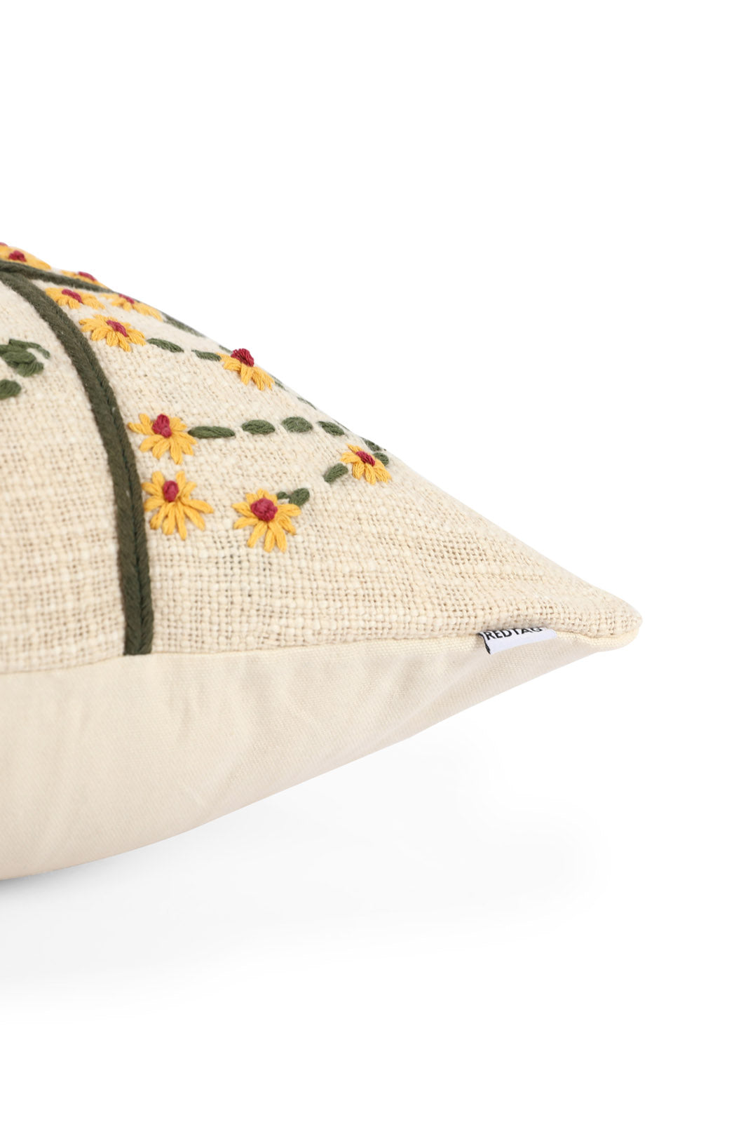 Redtag-Beige-Hand-Work-Embroidery-Cushion-Category:Cushions,-Colour:Beige,-Deals:New-In,-Dept:Home,-Filter:Home-Bedroom,-HMW-BED-Cushions,-New-In-HMW-BED,-Non-Sale,-Section:Homewares,-W22B-Home-Bedroom-
