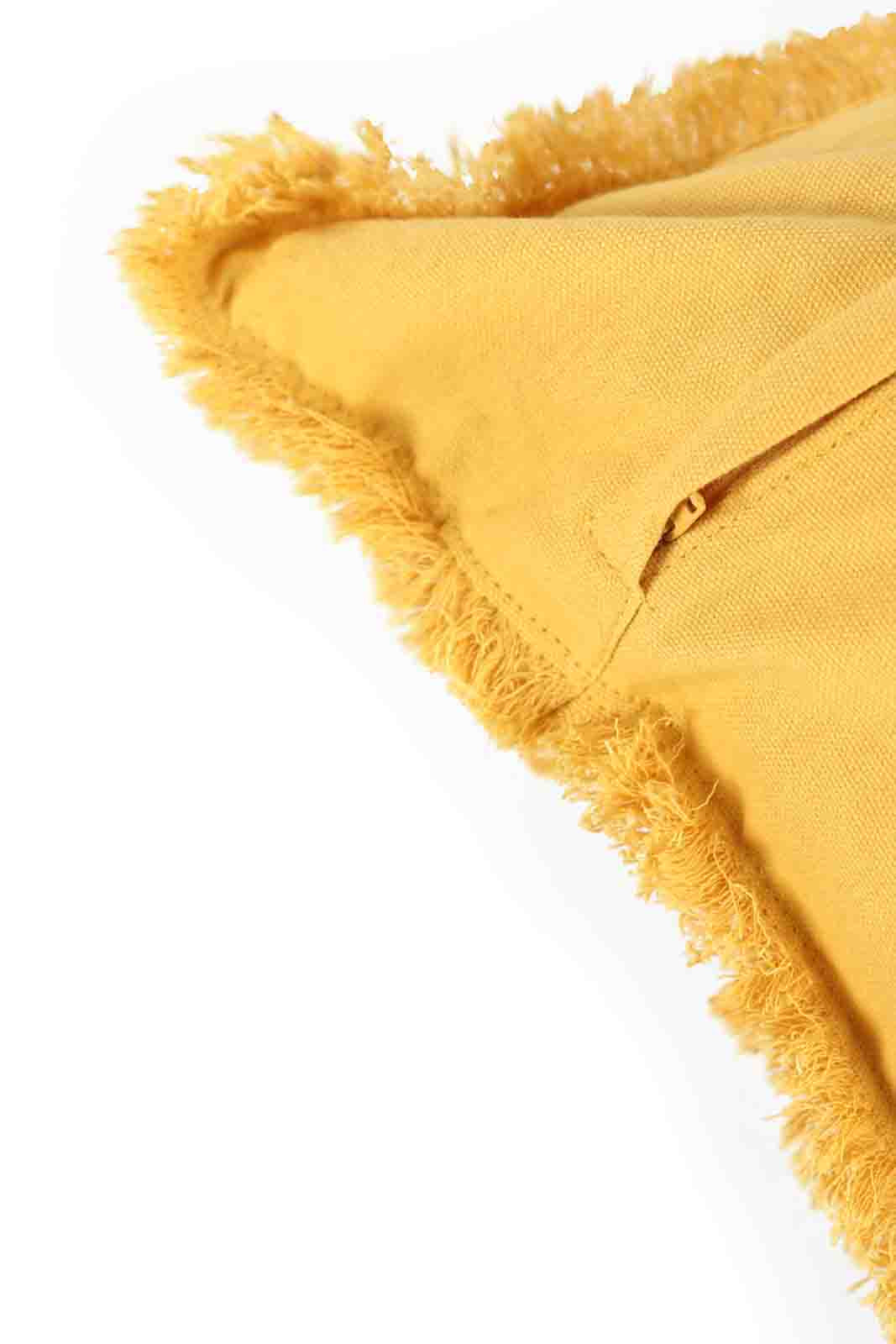 Redtag-Yellow-Textured-Cushion-With-Self-Fringe-Category:Cushions,-Colour:Yellow,-Deals:New-In,-Dept:Home,-Filter:Home-Bedroom,-HMW-BED-Cushions,-New-In-HMW-BED,-Non-Sale,-Section:Homewares,-W22B-Home-Bedroom-