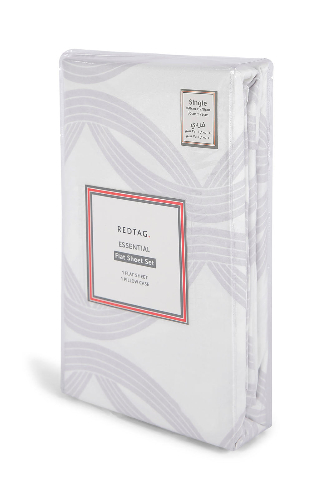 Redtag-White-Geometic-Flat-Sheet-(Single-Size)-365,-Category:Flat-Sheets,-Colour:White,-Deals:New-In,-Dept:Home,-Filter:Home-Bedroom,-HMW-BED-Flat-Sheets,-New-In-HMW-BED,-Non-Sale,-Section:Homewares-Home-Bedroom-