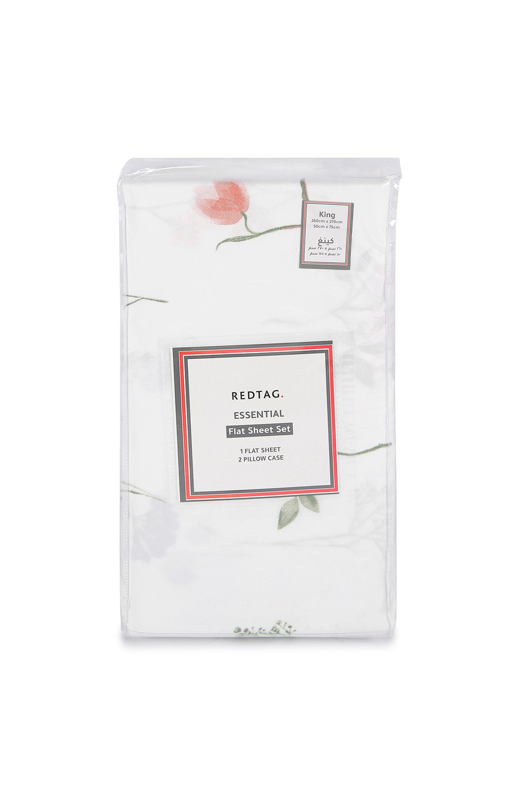Redtag-White-Floral-Flat-Sheet-(King-Size)-365,-Category:Flat-Sheets,-Colour:White,-Deals:New-In,-Dept:Home,-Filter:Home-Bedroom,-HMW-BED-Flat-Sheets,-New-In-HMW-BED,-Non-Sale,-Section:Homewares-Home-Bedroom-