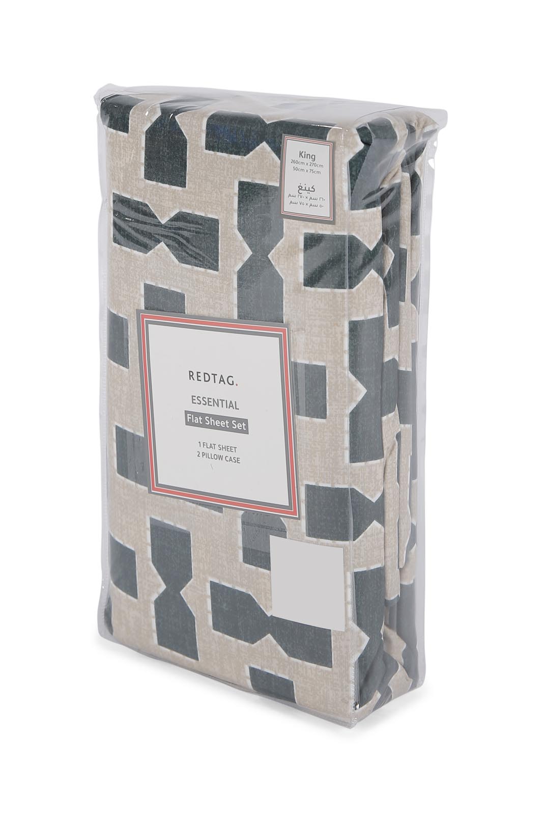 Redtag-Beige/Black-Flat-Sheet-(King-Size)-365,-Category:Flat-Sheets,-Colour:Beige,-Deals:New-In,-Dept:Home,-Filter:Home-Bedroom,-HMW-BED-Flat-Sheets,-New-In-HMW-BED,-Non-Sale,-Section:Homewares-Home-Bedroom-