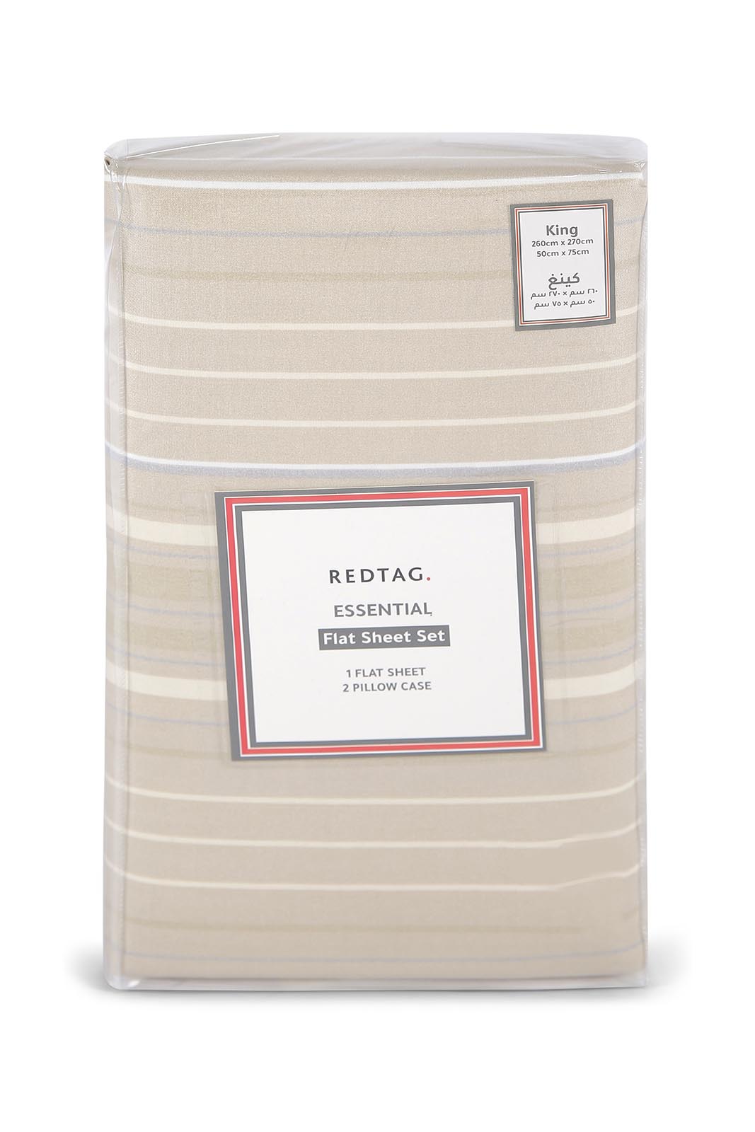 Redtag-Beige-Striped-Flat-Sheet-(King-Size)-365,-Category:Flat-Sheets,-Colour:Beige,-Deals:New-In,-Dept:Home,-Filter:Home-Bedroom,-HMW-BED-Flat-Sheets,-New-In-HMW-BED,-Non-Sale,-Section:Homewares-Home-Bedroom-