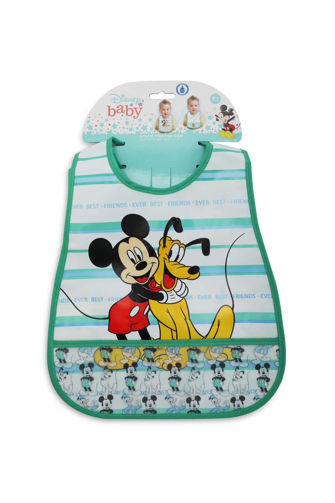 Redtag-Light-Mint/White-Mickey-2Pcs-Printed-Peva-Bib-Category:Newborn-Accessories,-CHR,-Colour:Mint,-Dept:New-Born,-Filter:Newborn-Accessories,-NBN-Newborn-Accessories,-New-In,-New-In-NBN-ACC,-Non-Sale,-Section:Boys-(0-to-14Yrs),-W22A-New-Born-Baby-