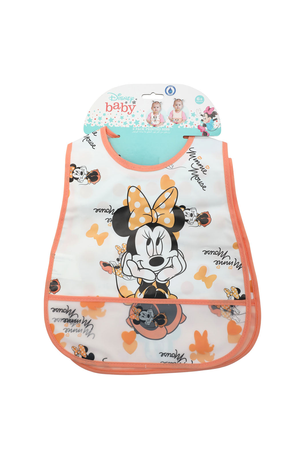 Redtag-Pink/White-Minnie-2Pcs-Printed-Peva-Bib-Category:Newborn-Accessories,-CHR,-Colour:Pink,-Dept:New-Born,-Filter:Newborn-Accessories,-NBN-Newborn-Accessories,-New-In,-New-In-NBN-ACC,-Non-Sale,-Section:Boys-(0-to-14Yrs),-W22A-New-Born-Baby-