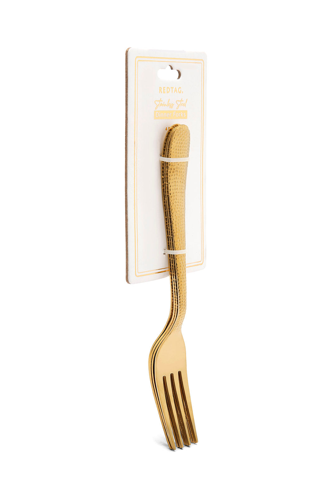 Redtag-Gold-Dinner-Fork-Hammered-Finish-Set-(4-Piece)-Category:Forks,-Colour:Gold,-Deals:New-In,-Dept:Home,-Filter:Home-Dining,-HMW-DIN-Cutlery,-New-In-HMW-DIN,-Non-Sale,-Section:Homewares,-W22B-Home-Dining-