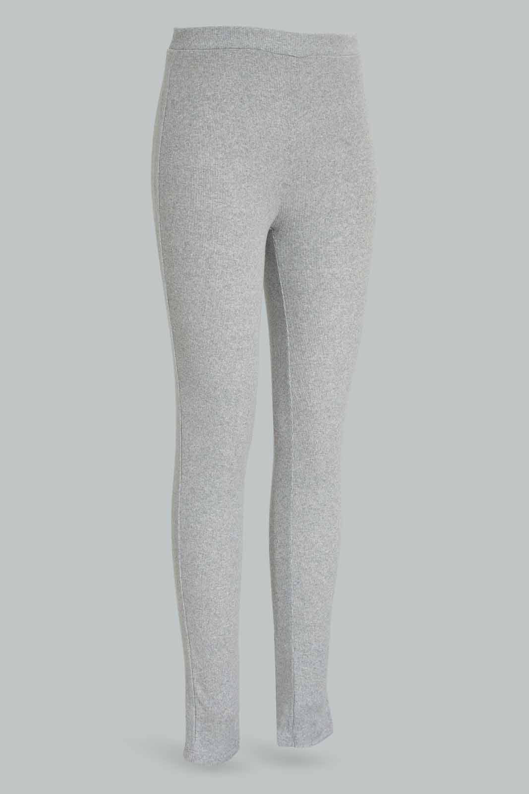 Redtag-Girls-Mid-Grey-Rib-Leggings-Category:Leggings,-Colour:Grey,-Deals:New-In,-Dept:Girls,-Filter:Senior-Girls-(8-to-14-Yrs),-GSR-Leggings,-New-In-GSR-APL,-Non-Sale,-Section:Girls-(0-to-14Yrs),-TBL,-W22B-Senior-Girls-9 to 14 Years