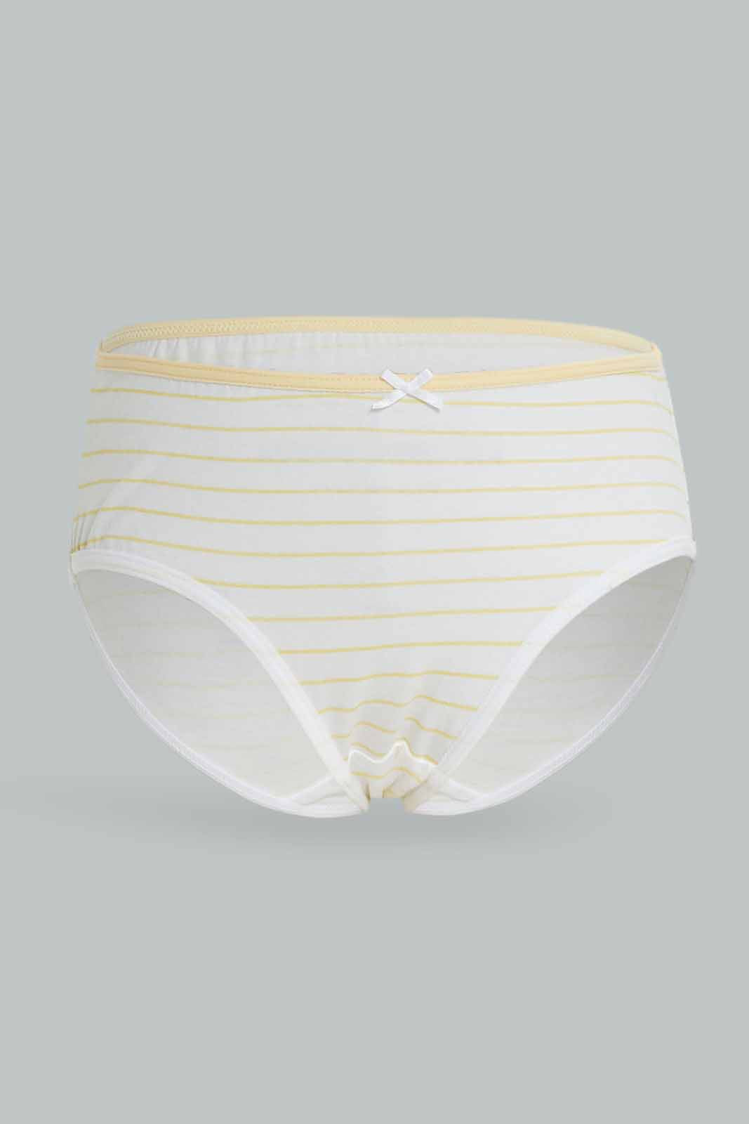 Redtag-Girls-5Pk-Brief-Flamingos---Soft-Pinks-White-&-Yellows-365,-Category:Briefs,-Colour:Yellow,-Deals:New-In,-Dept:Girls,-ESS,-Filter:Girls-(2-to-8-Yrs),-GIR-Briefs,-New-In-GIR-APL,-Non-Sale,-Section:Girls-(0-to-14Yrs)-Girls-2 to 8 Years