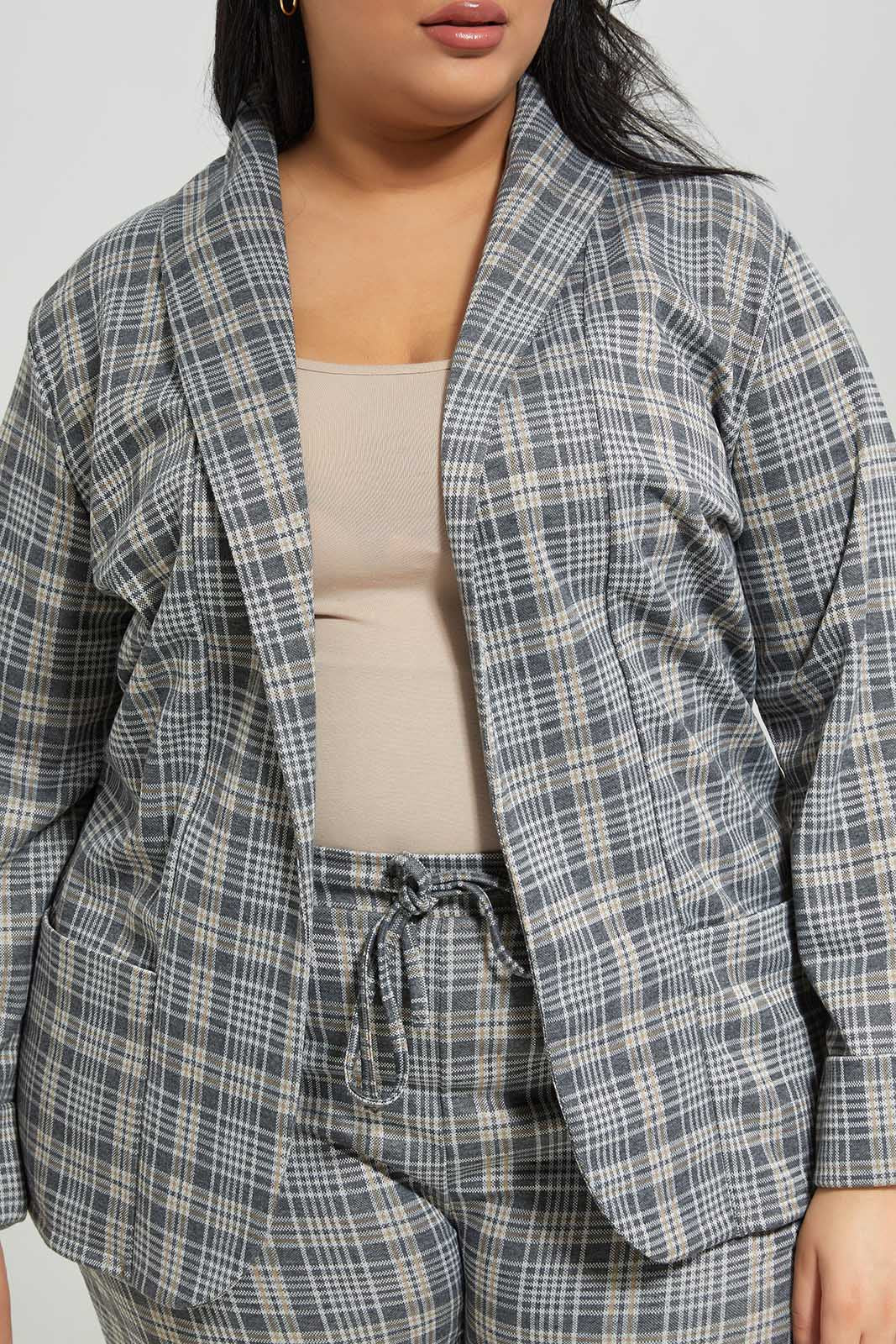 Redtag-Women-Check-Jacket-Category:Jackets,-Colour:Assorted,-Deals:New-In,-Dept:Ladieswear,-Filter:Plus-Size,-LDP-Jackets,-New-In-LDP-APL,-Non-Sale,-Section:Women,-W22B-Women's-