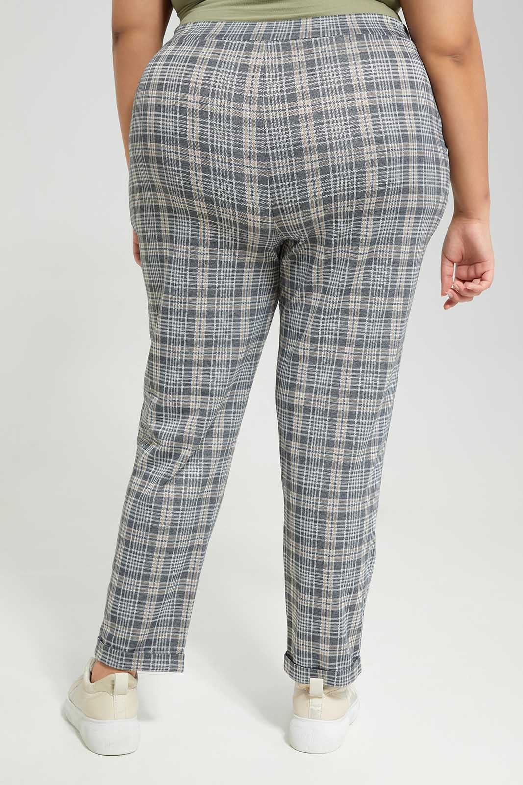 Redtag-Women-Check-Trouser-Category:Trousers,-Colour:Assorted,-Deals:New-In,-Dept:Ladieswear,-Filter:Plus-Size,-LDP-Trousers,-New-In-LDP-APL,-Non-Sale,-Section:Women,-W22B-Women's-