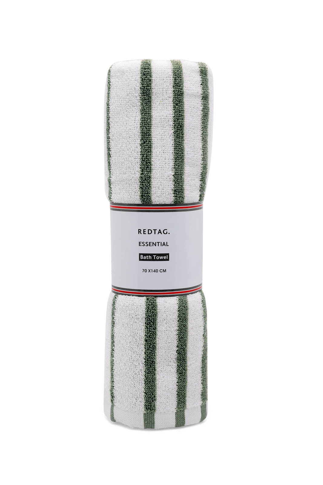 Redtag-Green-Stripe-Bath-Towel-Category:Towels,-Colour:Green,-Deals:New-In,-Dept:Home,-Filter:Home-Bathroom,-HMW-BAC-Towels,-New-In-HMW-BAC,-Non-Sale,-S23A,-Section:Homewares-Home-Bathroom-