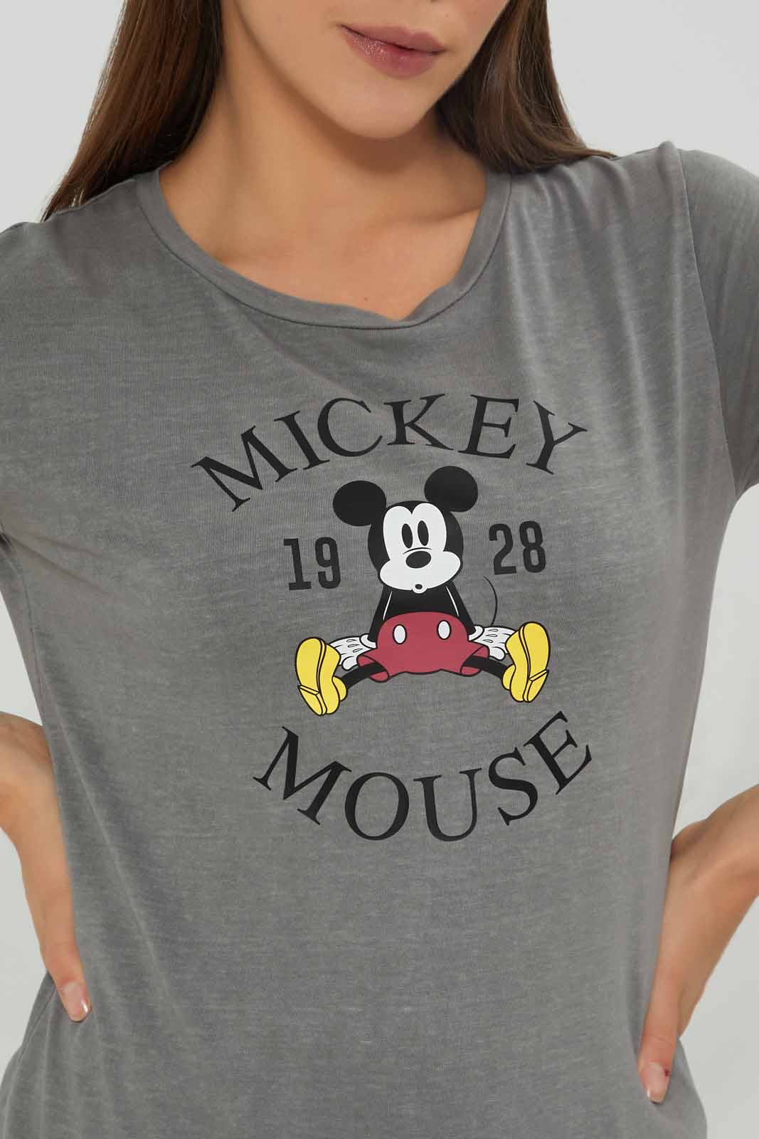 Redtag-Women-Charcoal-Mickey-Printed-T-Shirt-Category:T-Shirts,-CHA,-Colour:Charcoal,-Deals:New-In,-Dept:Ladieswear,-Filter:Women's-Clothing,-New-In-Women-APL,-Non-Sale,-Section:Women,-TBL,-W22A,-Women-T-Shirts-Women's-