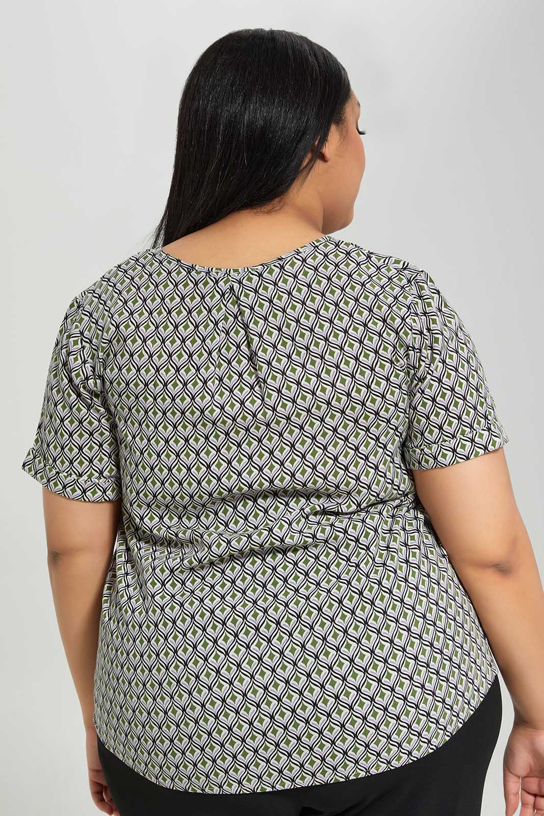 Redtag-Women-Assorted-Allover-Print-Short-Sleeve-Blouse-Category:Blouses,-Colour:Assorted,-Deals:New-In,-Filter:Plus-Size,-LDP-Blouses,-New-In-LDP-APL,-Non-Sale,-Section:Women,-W22A-Women's-
