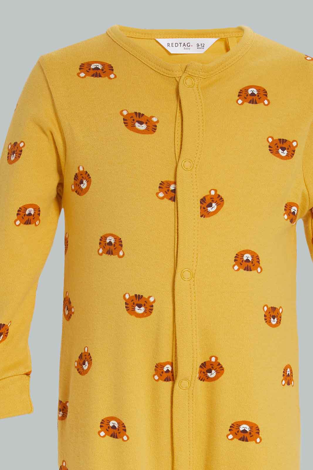 Redtag-Green-2Pc-3D-Applique-Dino-Sleepsuit-Category:Sleepsuits,-Colour:White,-Deals:New-In,-Filter:Baby-(0-to-12-Mths),-NBF-Sleepsuits,-New-In-NBF-APL,-Non-Sale,-Section:Boys-(0-to-14Yrs),-W22B-Baby-0 to 12 Months