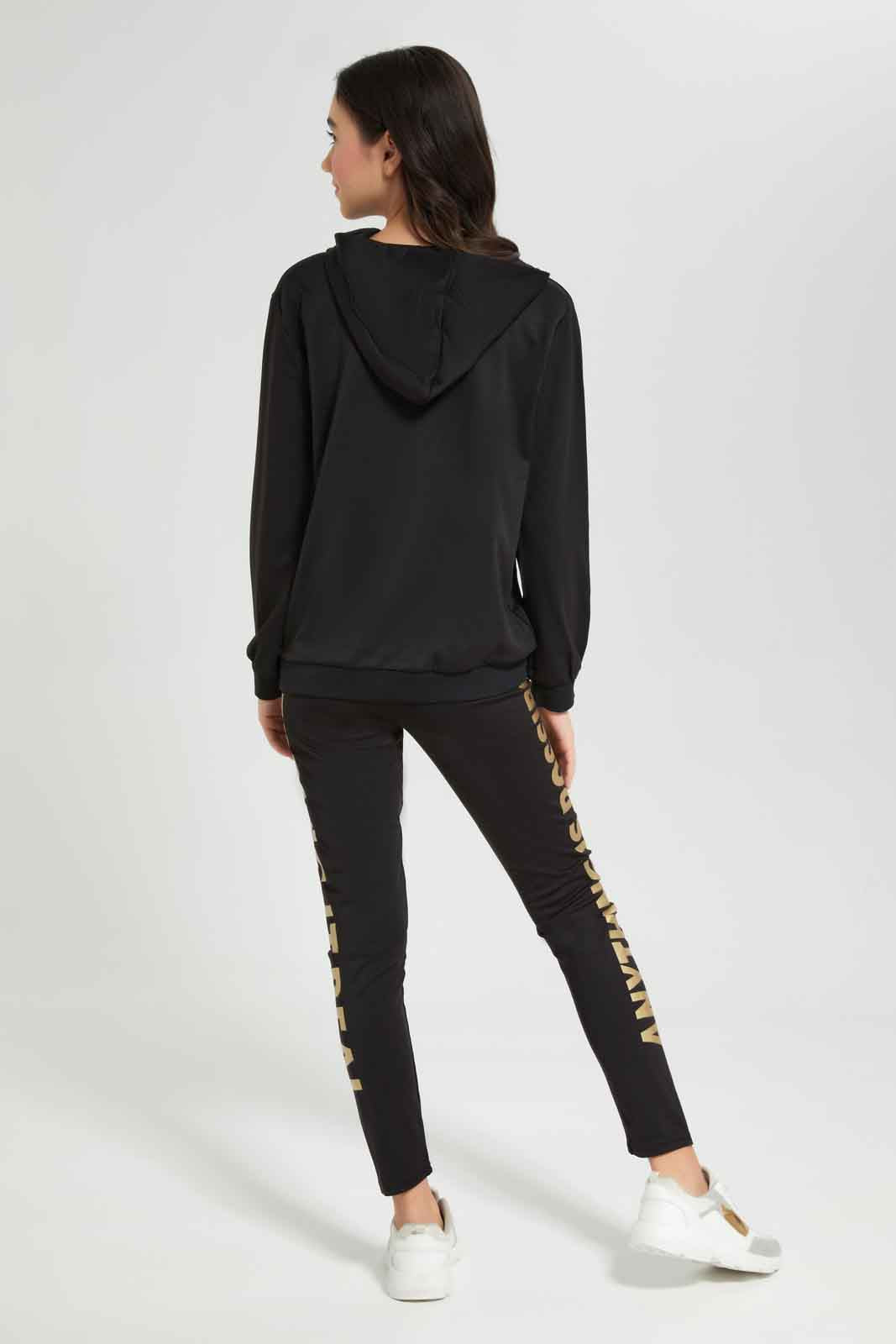 Redtag-Girls-Black-Emboss-Hoody-Jogsuit-Category:Jog-Sets,-Colour:Black,-Deals:New-In,-Dept:Girls,-Filter:Senior-Girls-(8-to-14-Yrs),-GSR-Jog-Sets,-New-In-GSR-APL,-Non-Sale,-Section:Girls-(0-to-14Yrs),-W22B--