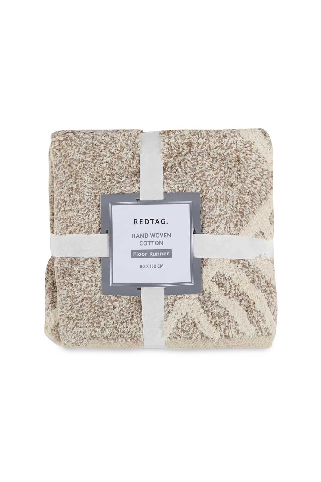 Redtag-Beige-Handwoven-Cotton-Boho-Floorrunner-Category:Rugs,-Colour:Beige,-Deals:New-In,-Dept:Home,-Filter:Home-Decor,-HMW-HOM-Rugs-&-Door-Mats,-New-In-HMW-HOM,-Non-Sale,-Section:Homewares,-W22B-Home-Decor-