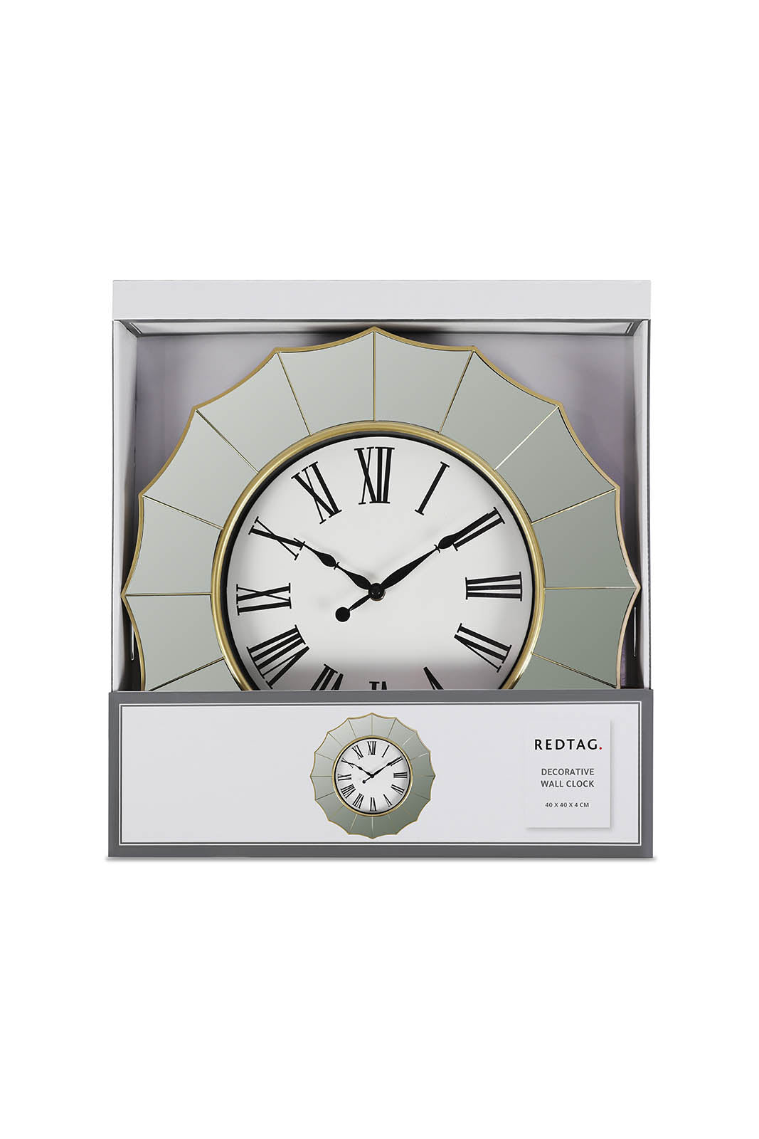 Redtag-Gold-Decorative-Mirror-Frame-Wall-Clock-Category:Clocks,-Colour:Gold,-Deals:New-In,-Dept:Home,-Filter:Home-Decor,-HMW-HOM-Wall-Decor-&-Mirrors,-New-In-HMW-HOM,-Non-Sale,-S23A,-Section:Homewares-Home-Decor-