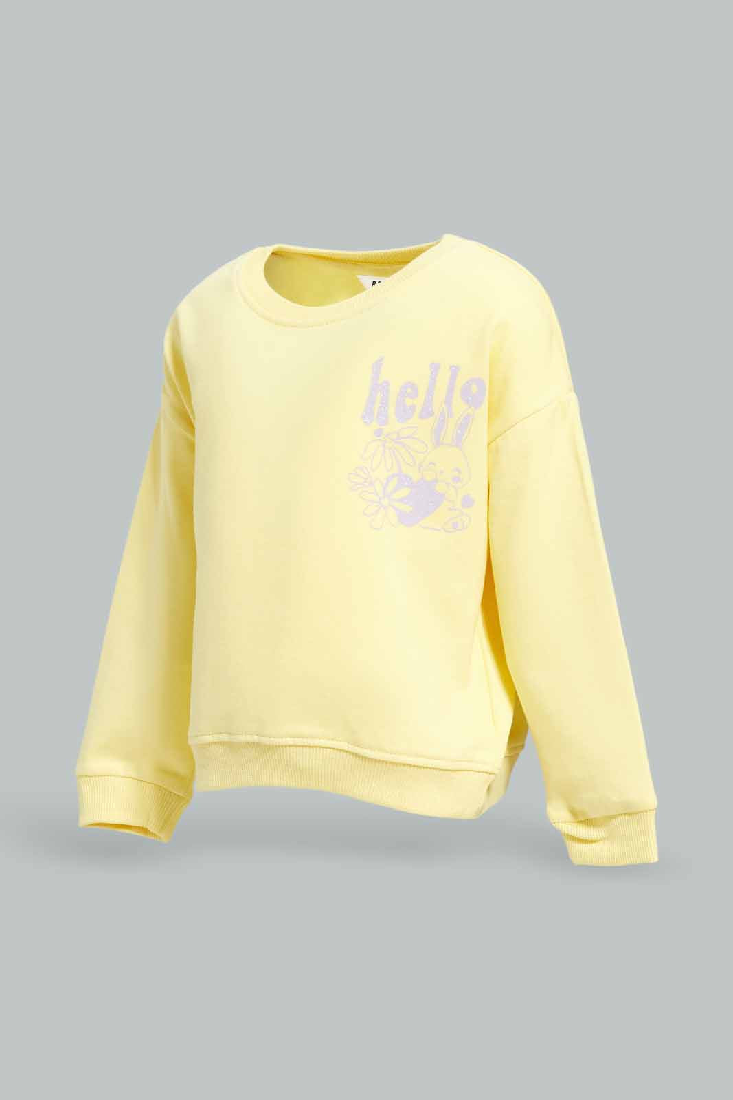 Redtag-Girls-Yellow-Placement-Print-Sweat-Top-Category:Sweatshirts,-Colour:Yellow,-Deals:New-In,-Dept:Girls,-Filter:Infant-Girls-(3-to-24-Mths),-ING-Sweatshirts,-New-In-ING-APL,-Non-Sale,-S23A,-Section:Girls-(0-to-14Yrs),-TBL-Infant-Girls-3 to 24 Months
