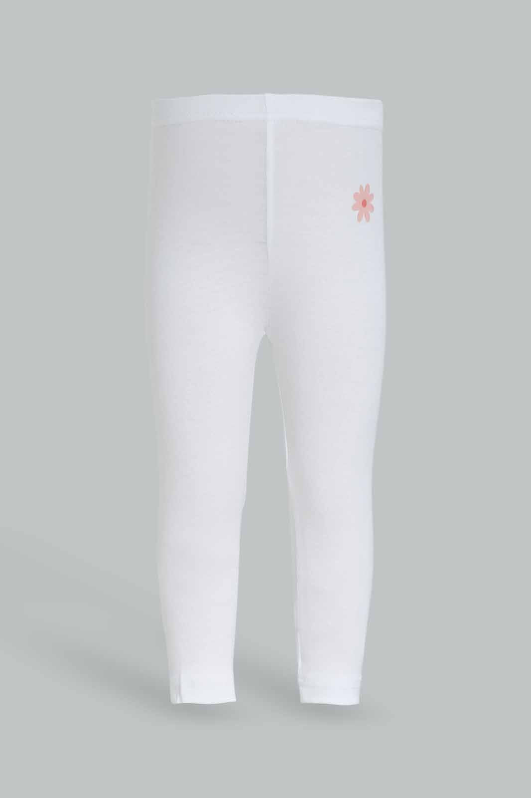 Redtag-Girls-White-Solid-Legging-Category:Leggings,-Colour:White,-Deals:New-In,-Dept:Girls,-Filter:Infant-Girls-(3-to-24-Mths),-ING-Leggings,-New-In-ING-APL,-Non-Sale,-S23A,-Section:Girls-(0-to-14Yrs),-TBL-Infant-Girls-3 to 24 Months