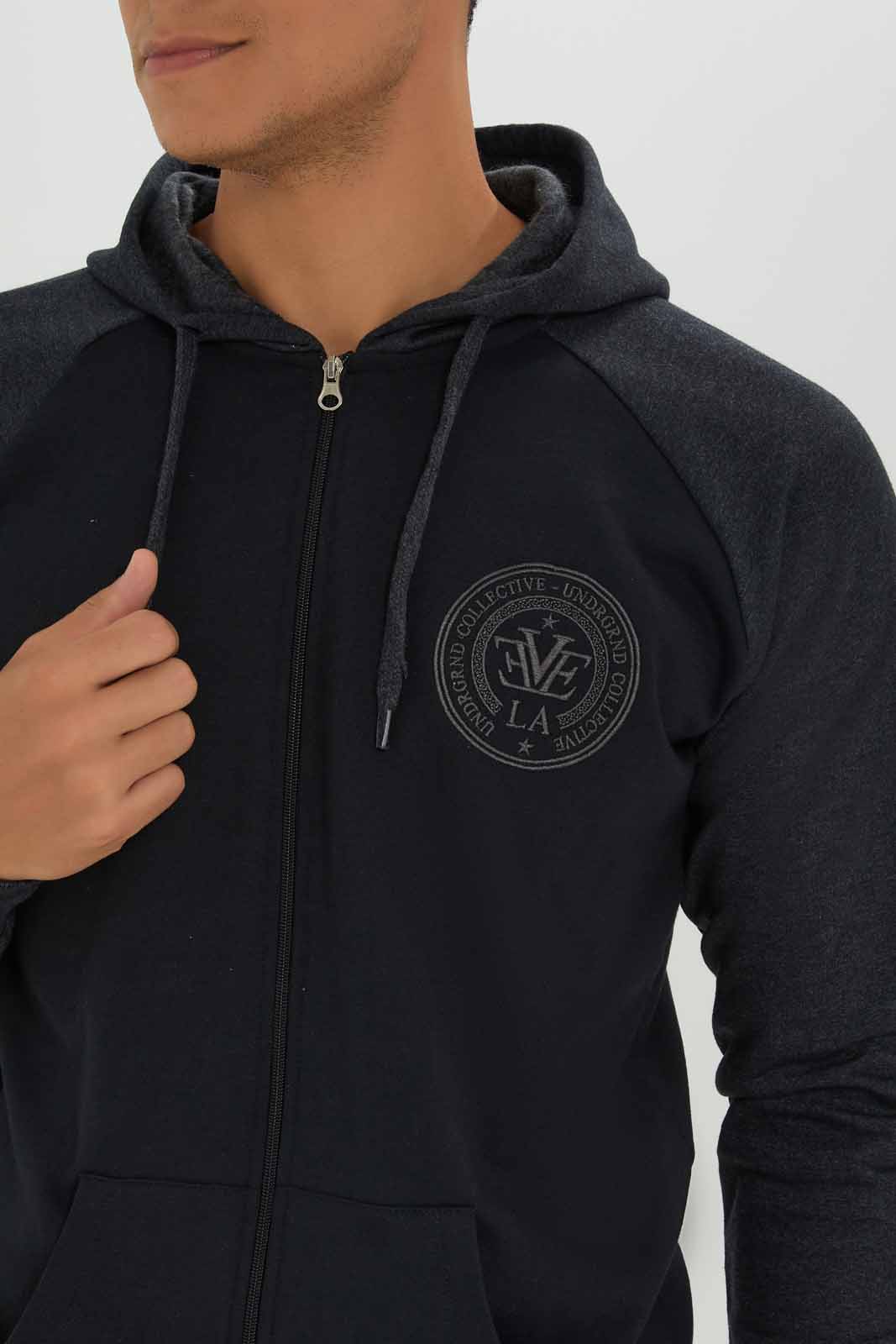 Redtag-Men-Black-/-Charcoal-Reglan-Sleeve-Sweatshirt-Category:Sweatshirts,-Colour:Black,-Deals:New-In,-Dept:Menswear,-Filter:Men's-Clothing,-Men-Sweatshirts,-New-In-Men-APL,-Non-Sale,-S23A,-Section:Men,-TBL-Men's-