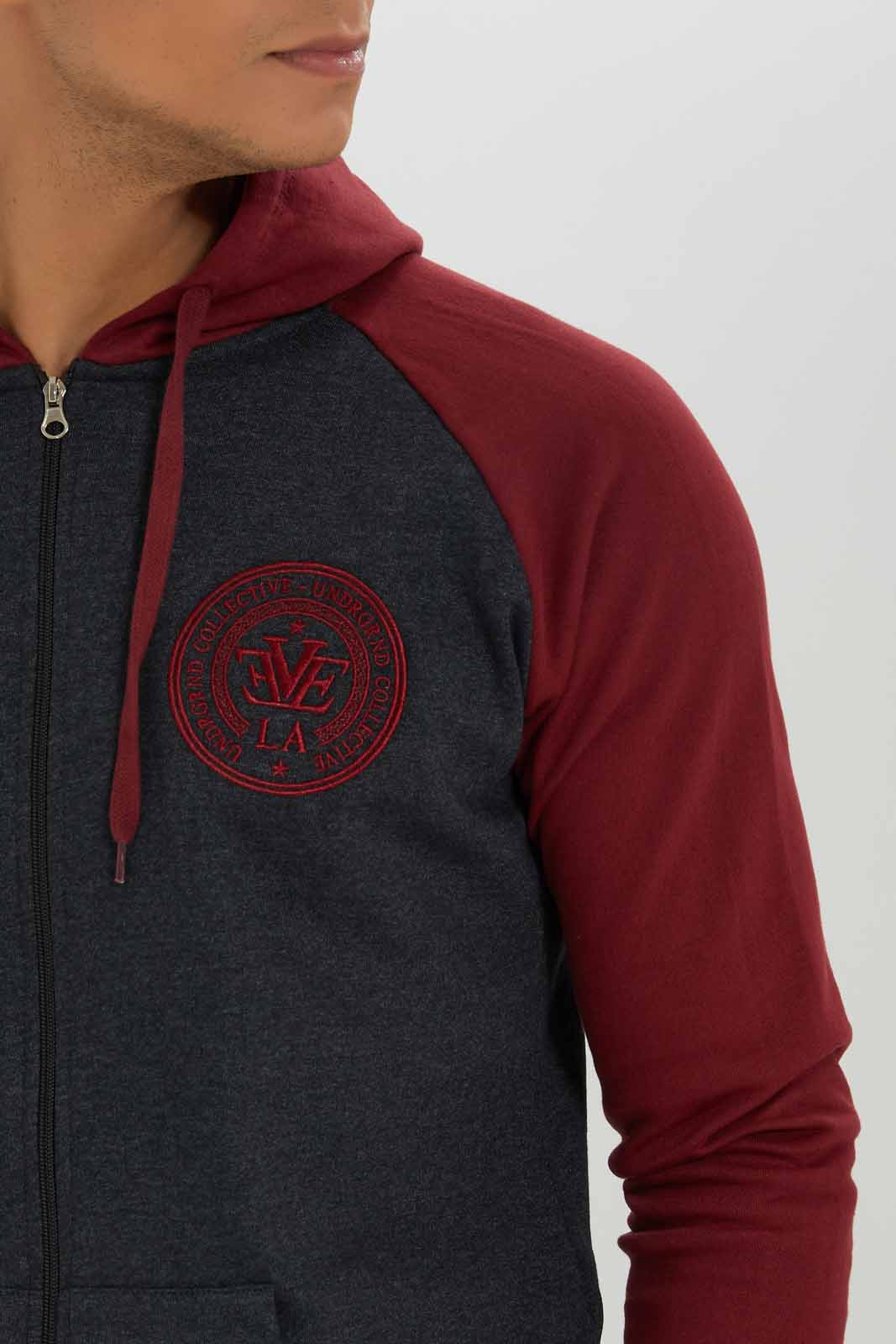 Redtag-Men-Charcoal-/-Burgandy-Reglan-Sleeve-Sweatshirt-Category:Sweatshirts,-Colour:Charcoal,-Deals:New-In,-Dept:Menswear,-Filter:Men's-Clothing,-Men-Sweatshirts,-New-In-Men-APL,-Non-Sale,-S23A,-Section:Men,-TBL-Men's-