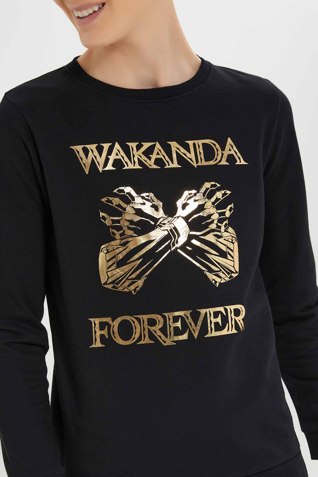 Redtag-Boys-Black-Black-Panther-Sweatshirt-BSR-Sweatshirts,-Category:Sweatshirts,-Colour:Black,-Deals:New-In,-Dept:Boys,-Filter:Senior-Boys-(8-to-14-Yrs),-New-In-BSR-APL,-Non-Sale,-S23A,-Section:Boys-(0-to-14Yrs),-TBL-Senior-Boys-9 to 14 Years