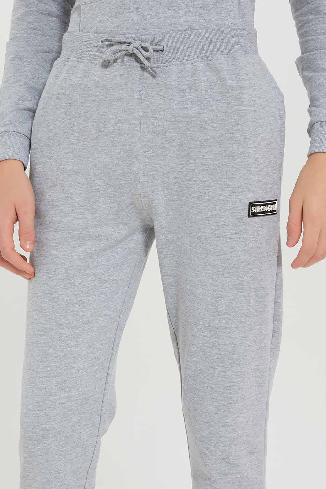 Redtag-Boys-Grey-Mel-Lounge-Wear-Active-Pants-BSR-Joggers,-Category:Joggers,-Colour:Grey,-Deals:New-In,-Dept:Boys,-Filter:Senior-Boys-(8-to-14-Yrs),-New-In-BSR-APL,-Non-Sale,-S23A,-Section:Boys-(0-to-14Yrs)-Senior-Boys-9 to 14 Years