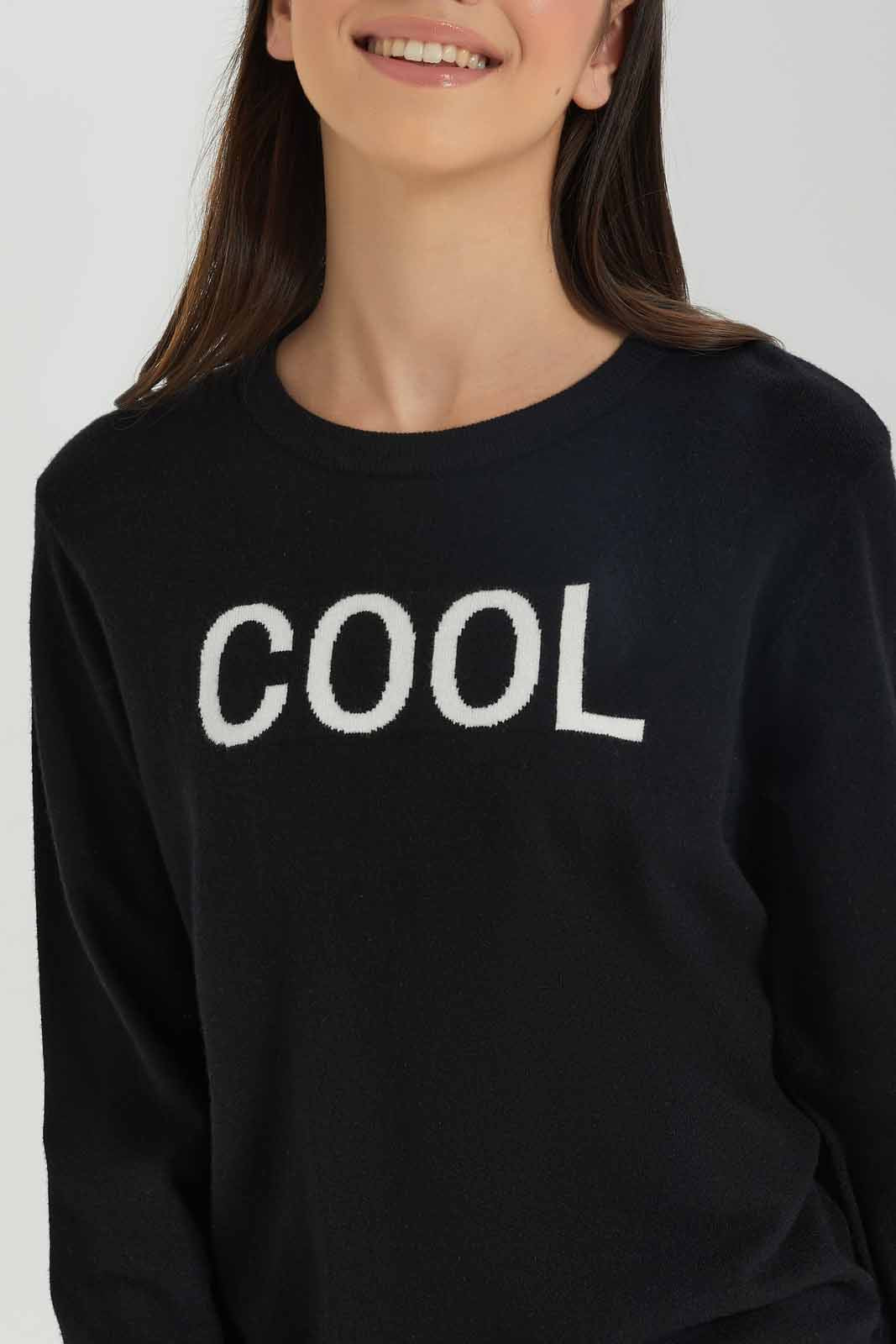 Redtag-Girls-Black-Basic-Pullover-Category:Pullovers,-Colour:Black,-Deals:New-In,-Dept:Girls,-Filter:Senior-Girls-(8-to-14-Yrs),-GSR-Pullovers,-New-In-GSR-APL,-Non-Sale,-S23A,-Section:Girls-(0-to-14Yrs),-TBL-Senior-Girls-9 to 14 Years