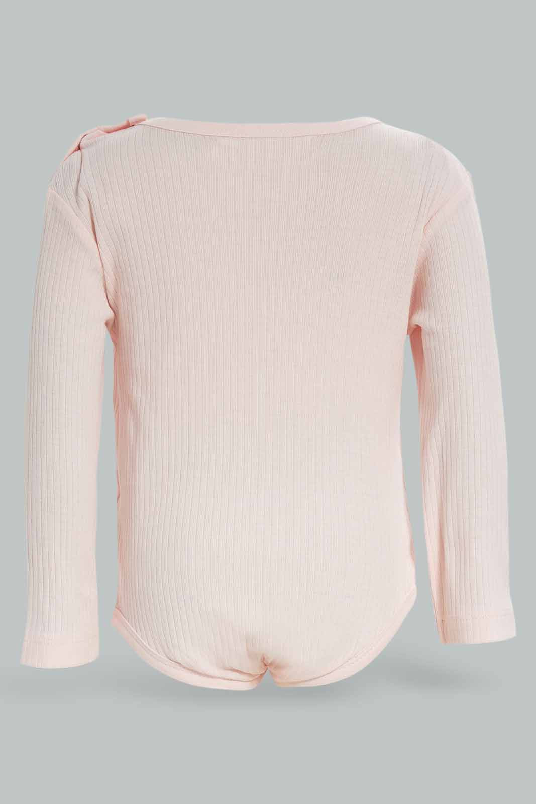 Redtag-Boys-Pink-2-Pc-Rib-Aop-Bodysuit-Category:Bodysuits,-Colour:Apricot,-Deals:New-In,-Dept:New-Born,-Filter:Baby-(0-to-12-Mths),-NBG-Bodysuits,-New-In-NBG-APL,-Non-Sale,-S23A,-Section:Boys-(0-to-14Yrs)-Baby-