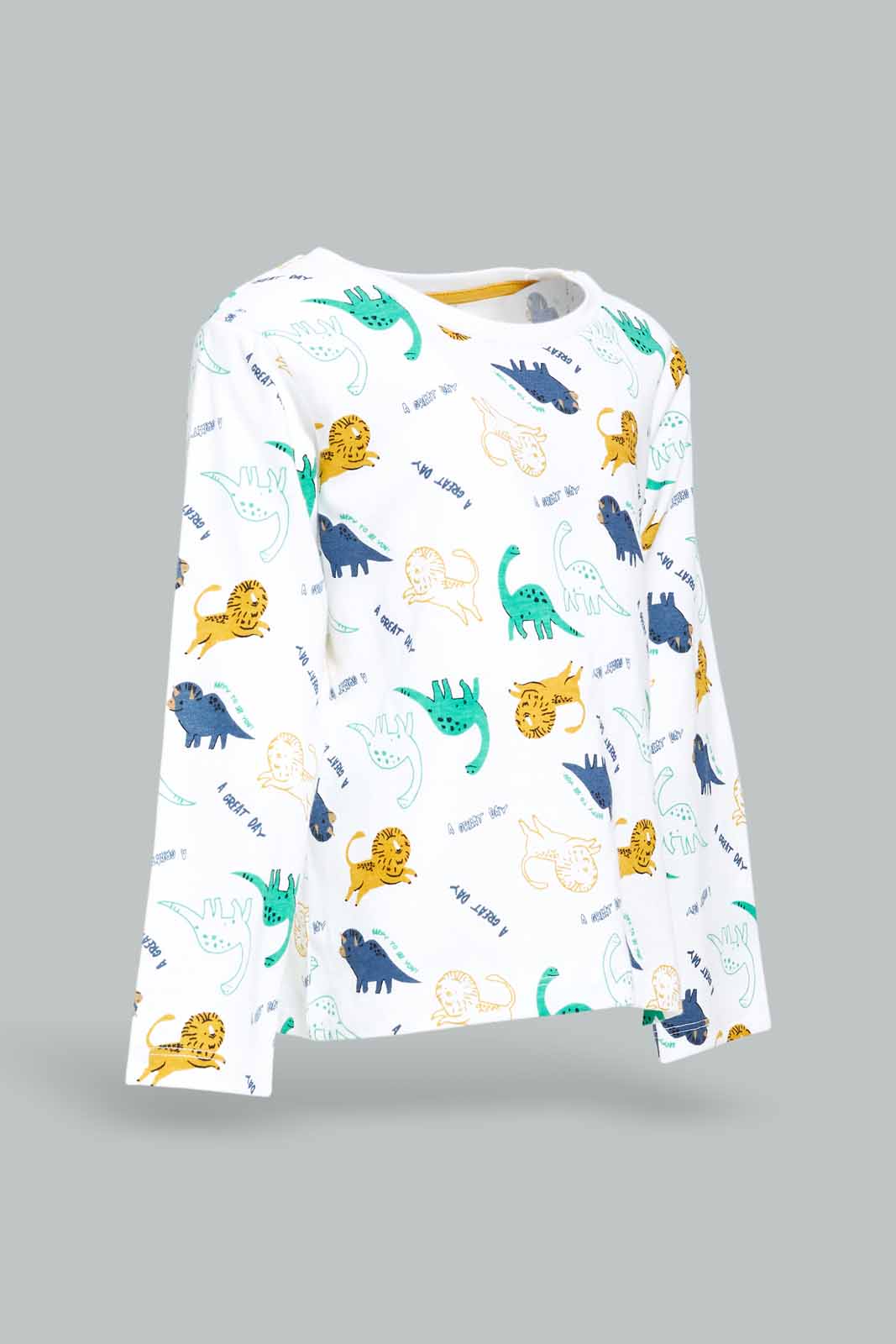 Redtag-Boys-White-Jungle-Safari-Aop-Ls-Tshirt-Category:T-Shirts,-Colour:White,-Deals:New-In,-Dept:Boys,-Filter:Infant-Boys-(3-to-24-Mths),-INB-T-Shirts,-New-In-INB-APL,-Non-Sale,-S23A,-Section:Boys-(0-to-14Yrs),-TBL-Infant-Boys-3 to 24 Months