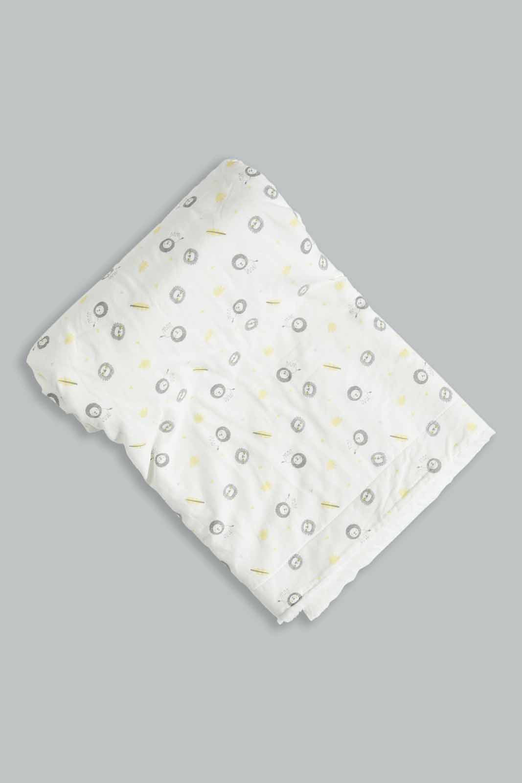 Redtag-White-Aop-Woven-Sherpa-Blanket-Category:Newborn-Accessories,-Colour:Yellow,-Deals:New-In,-Dept:New-Born,-Filter:Baby-(0-to-12-Mths),-NBF-Newborn-Accessories,-New-In-NBF-APL,-Non-Sale,-S23A,-Section:Boys-(0-to-14Yrs)-Baby-