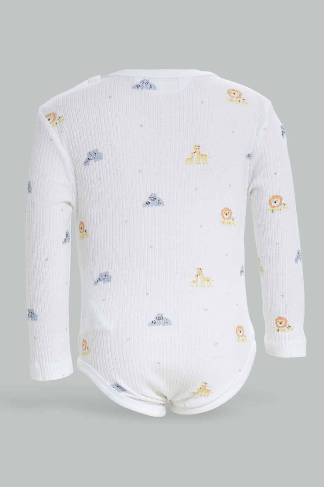 Redtag-White-1-Piece-Bodysuit-+-1-Pyjama-Pants---Set-Category:Sleepsuits,-Colour:Apricot,-Deals:New-In,-Dept:New-Born,-Filter:Baby-(0-to-12-Mths),-NBF-Sleepsuits,-New-In-NBF-APL,-Non-Sale,-S23A,-Section:Boys-(0-to-14Yrs)-Baby-