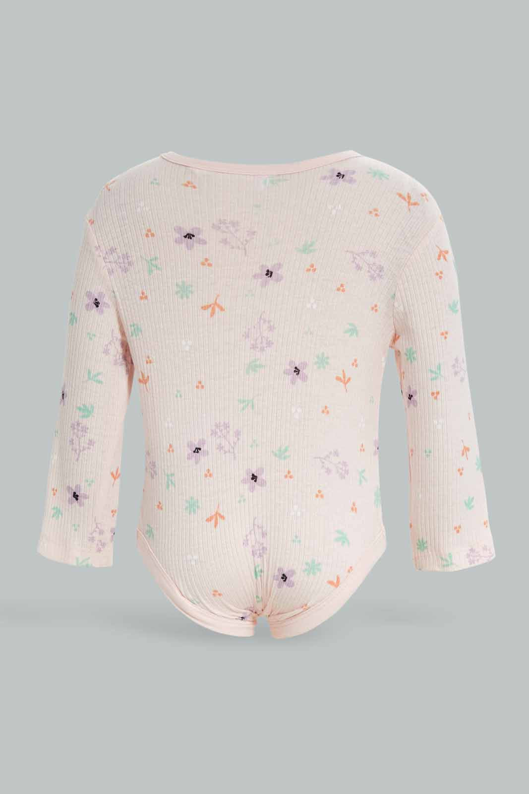 Redtag-Girls-Pale-Pink-1-Piece-Bodysuit-+-1-Pyjama-Pants---Set-Category:Sleepsuits,-Colour:Apricot,-Deals:New-In,-Dept:New-Born,-Filter:Baby-(0-to-12-Mths),-NBG-Sleepsuits,-New-In-NBG-APL,-Non-Sale,-S23A,-Section:Boys-(0-to-14Yrs)-Baby-