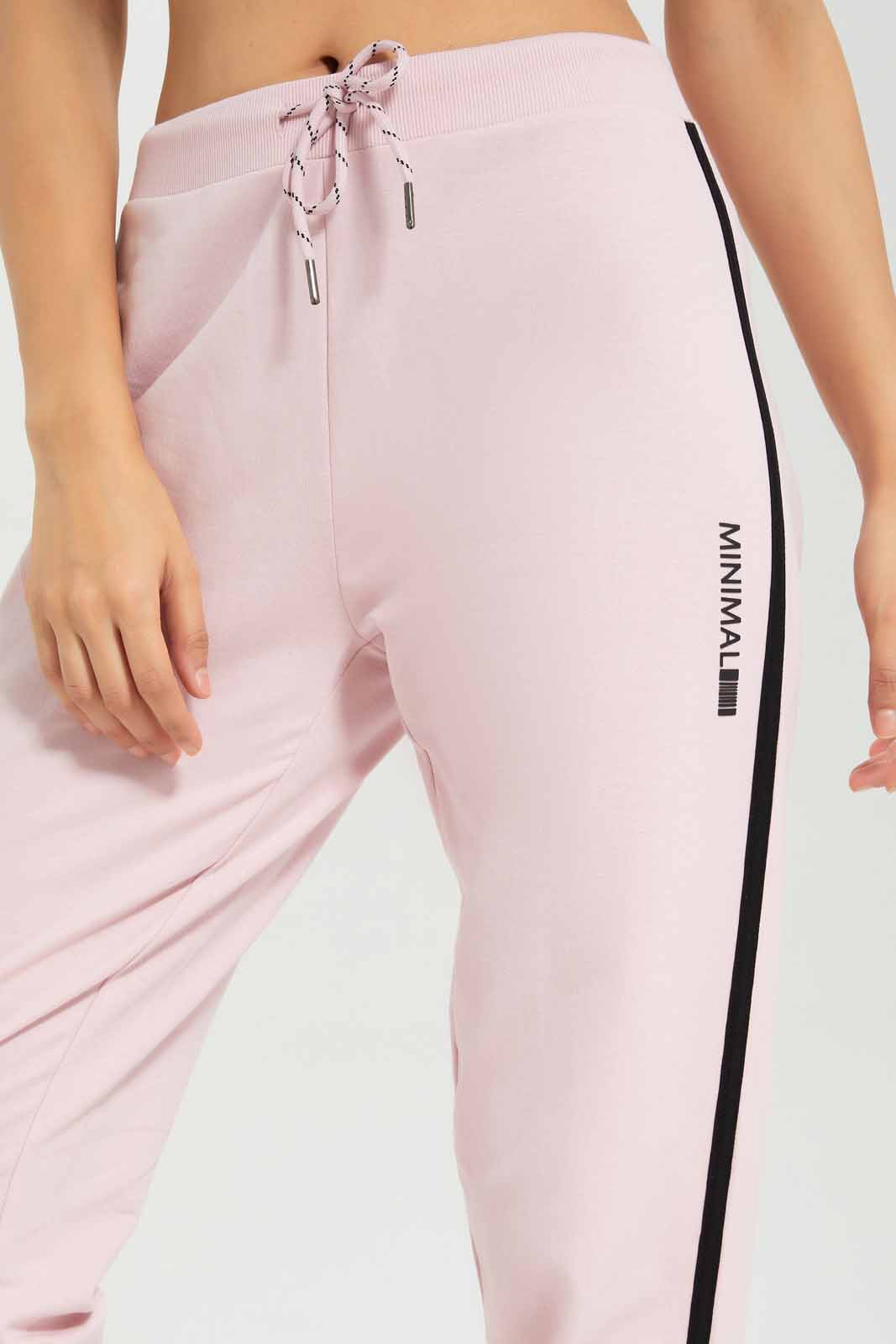 Redtag-Women-Pink-Basic-Jogger-With-Side-Tape-Category:Joggers,-Colour:Apricot,-Deals:New-In,-Dept:Ladieswear,-Filter:Women's-Clothing,-New-In-Women-APL,-Non-Sale,-S23A,-Section:Women,-TBL,-Women-Joggers-Women's-