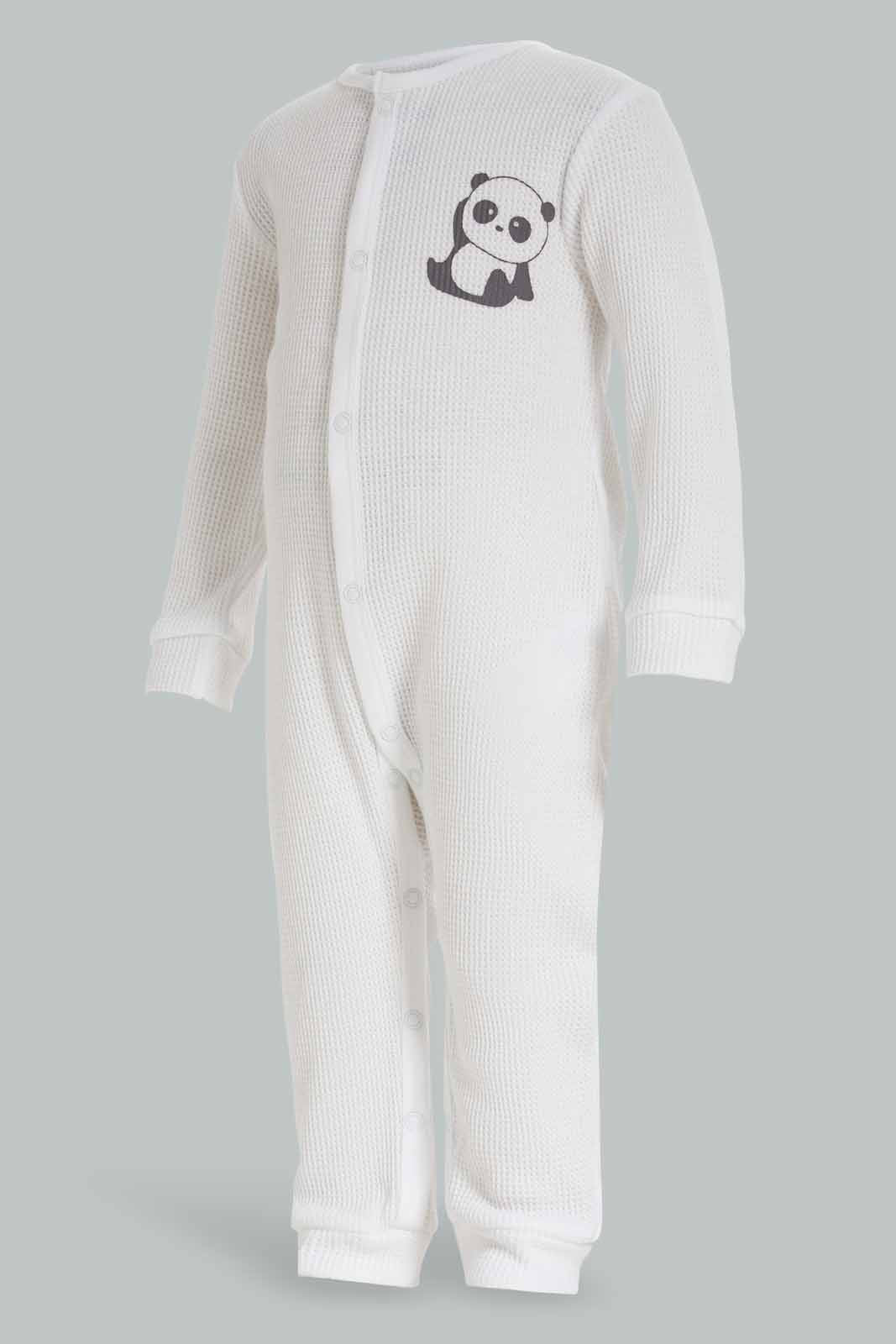 Redtag-White-Waffle-Romper-Suit-Category:Rompers,-Colour:Assorted,-Deals:New-In,-Dept:New-Born,-Filter:Baby-(0-to-12-Mths),-NBF-Rompers,-New-In-NBF-APL,-Non-Sale,-S23A,-Section:Boys-(0-to-14Yrs)-Baby-